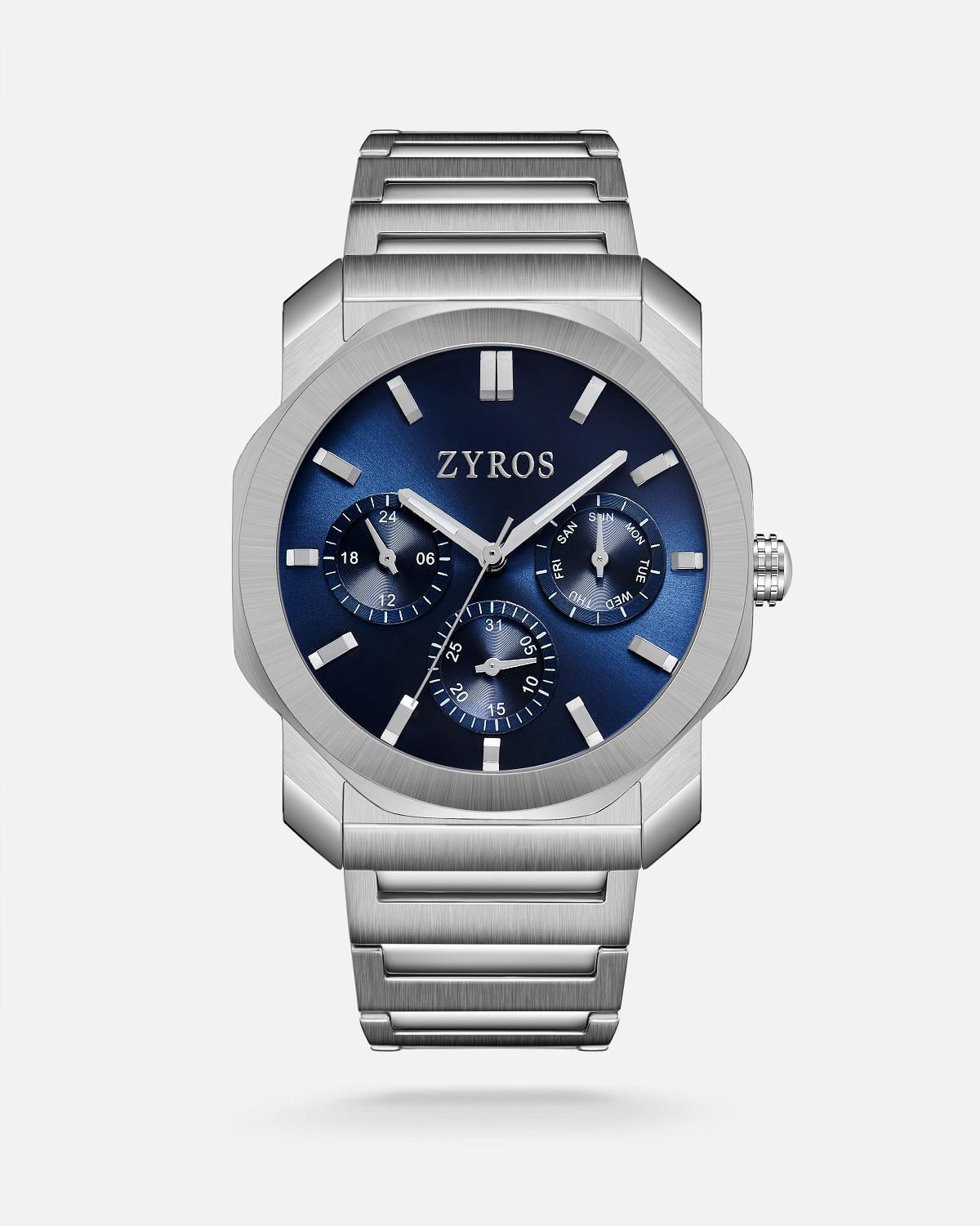 ZYROS Silver Çelik Kordon Exclusive Erkek Saati 