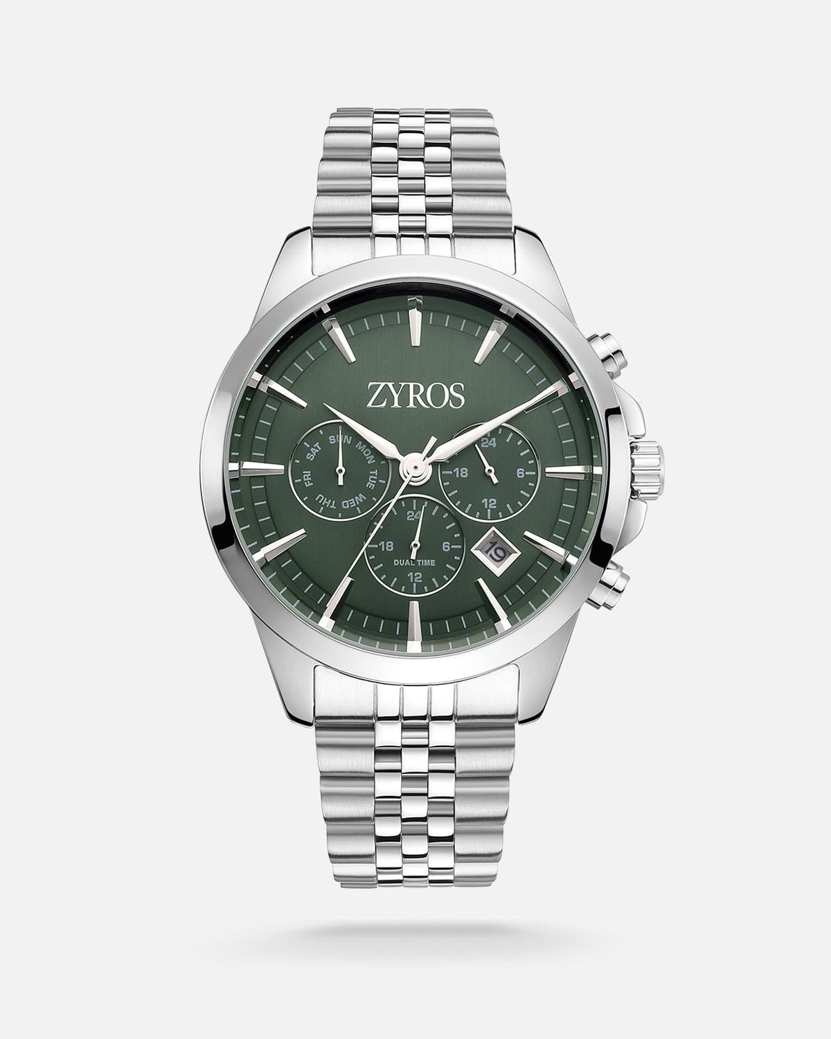 ZYROS Silver Çelik Kordon Exclusive Erkek Saati 