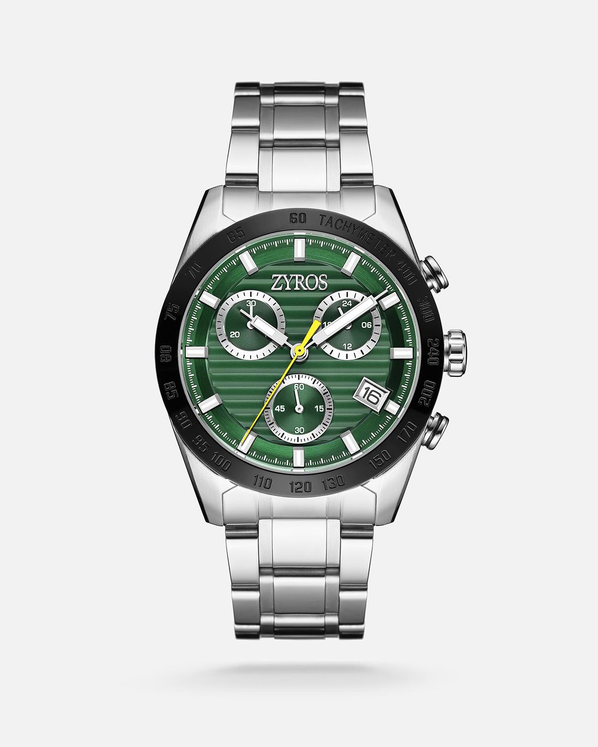 ZYROS Silver Çelik Kordon Exclusive Erkek Saati 