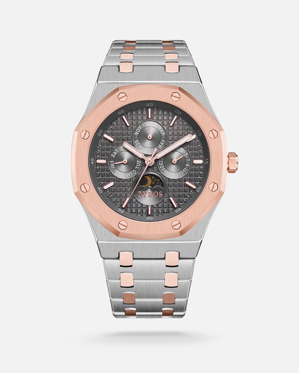 ZYROS Silver Çelik Kordon Exclusive Erkek Saati 