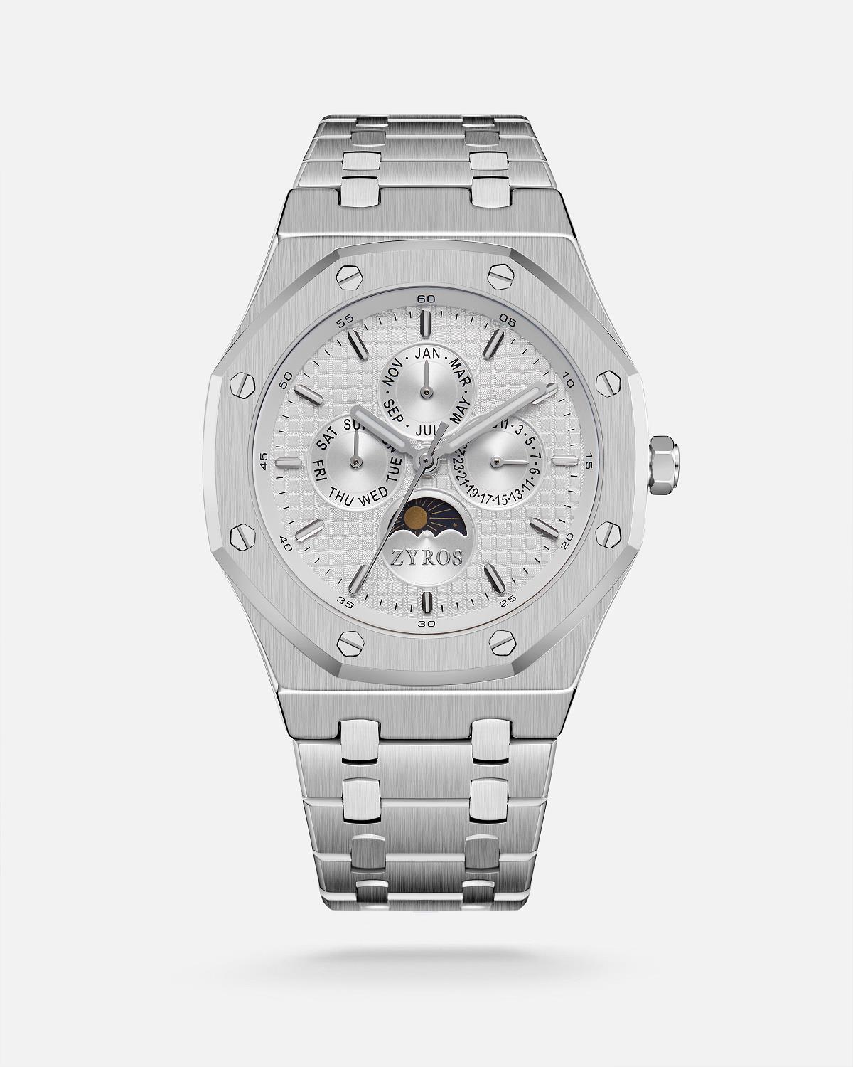 ZYROS Silver Çelik Kordon Exclusive Erkek Saati 