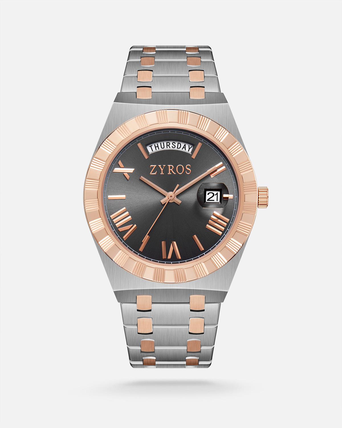 ZYROS Silver Çelik Kordon Exclusive Erkek Saati