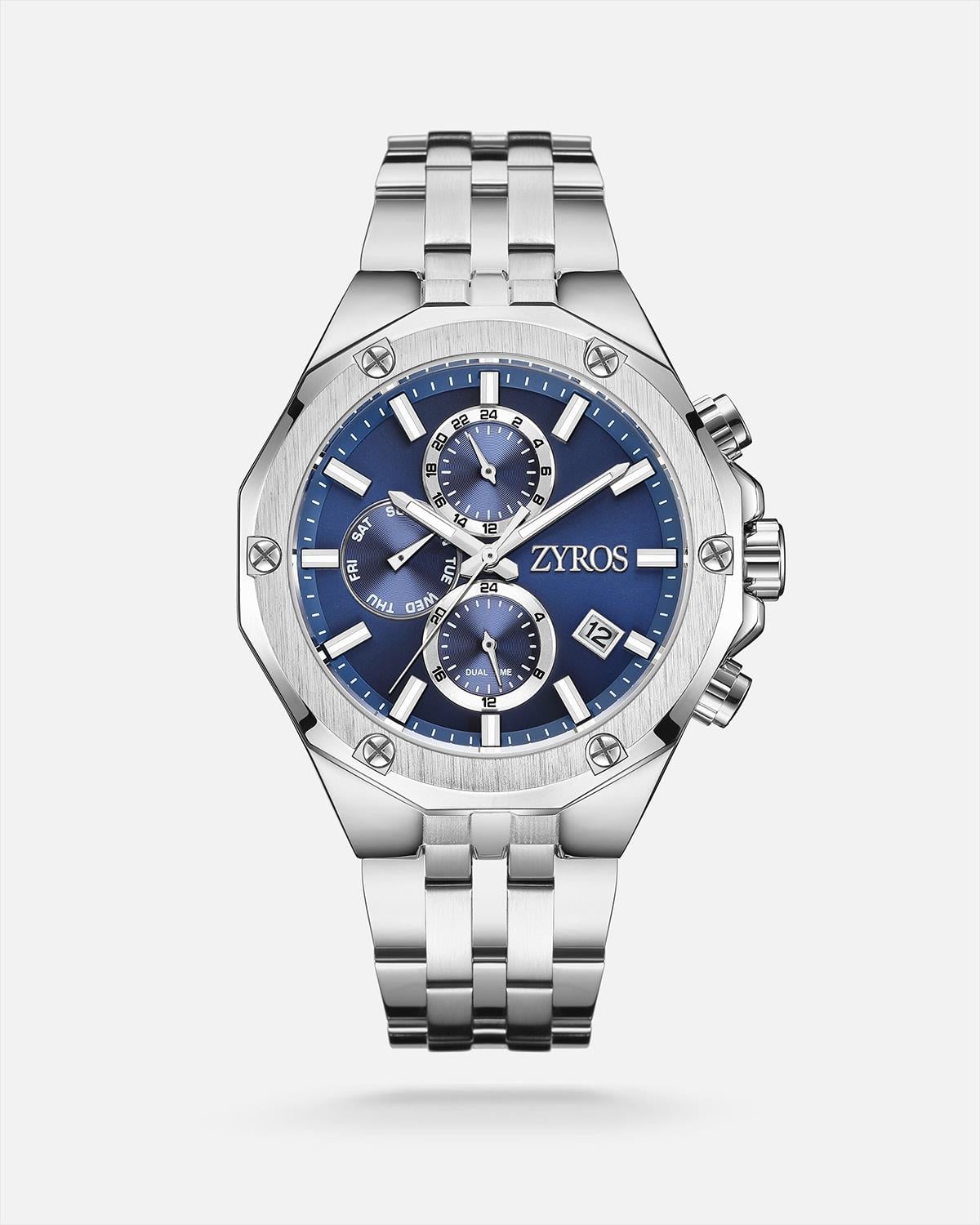 ZYROS Silver Çelik Kordon Exclusive Erkek Saati 