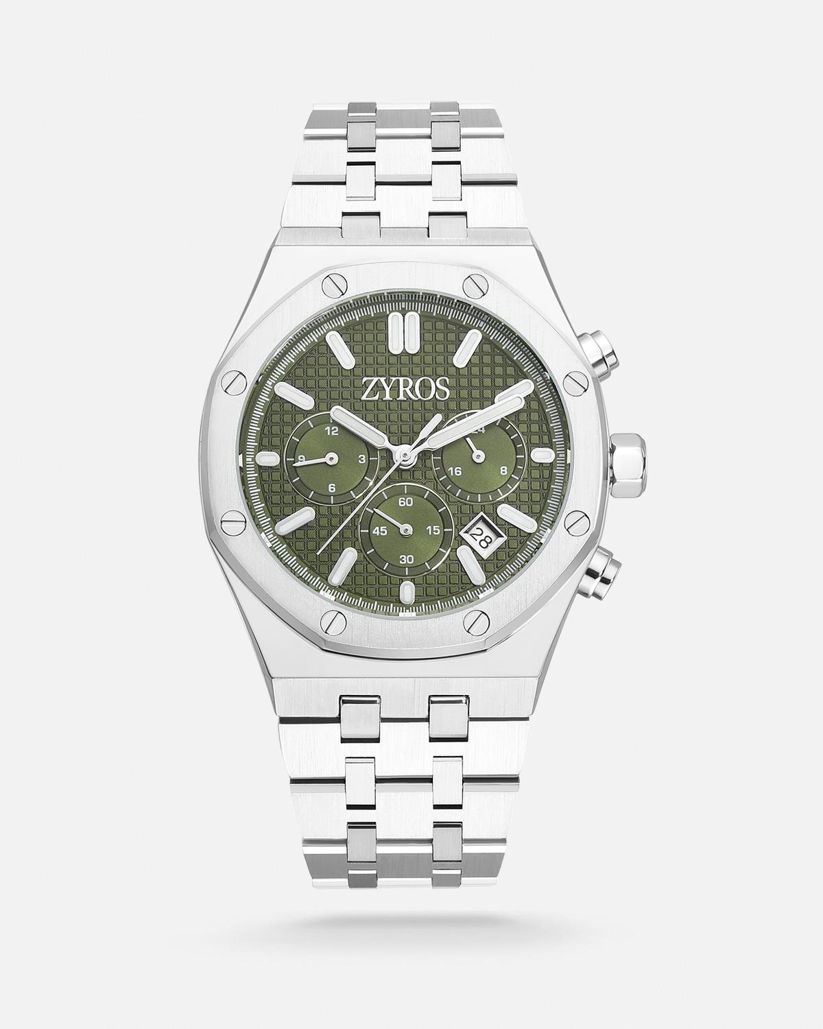 ZYROS Silver Çelik Kordon Exclusive Erkek Saati 