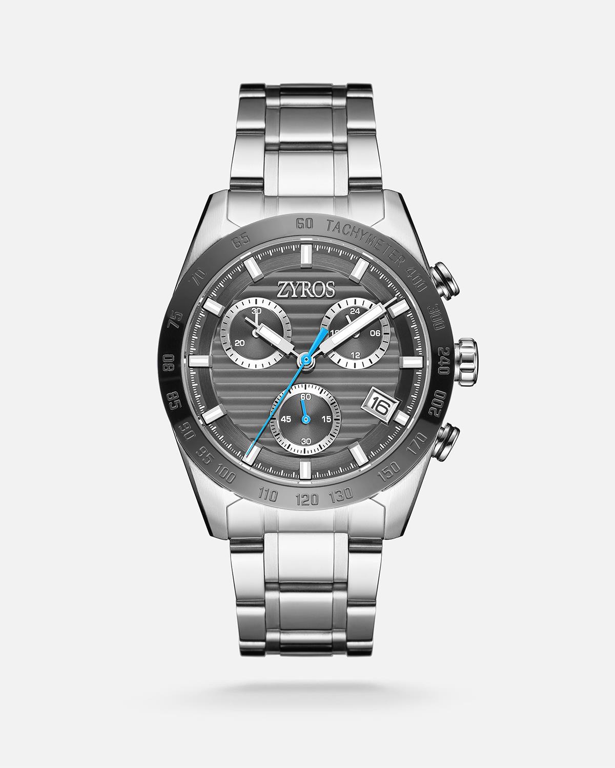 ZYROS Silver Çelik Kordon Exclusive Erkek Saati 