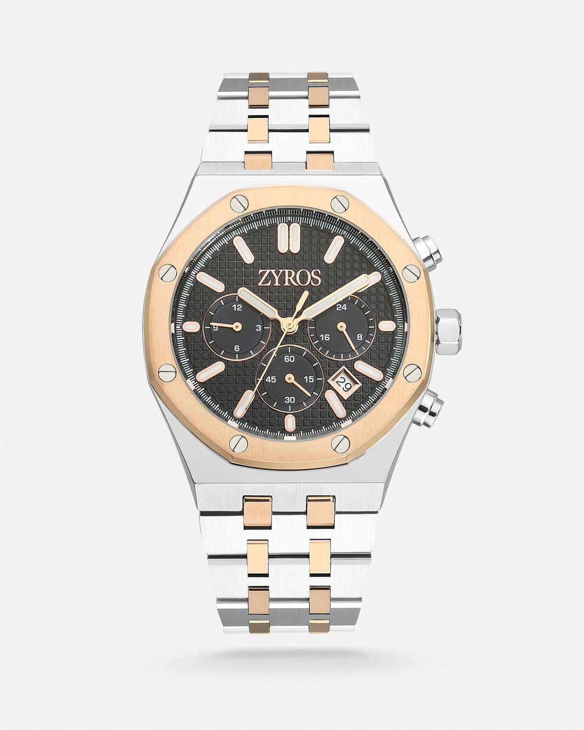 ZYROS Silver Çelik Kordon Exclusive Erkek Saati 