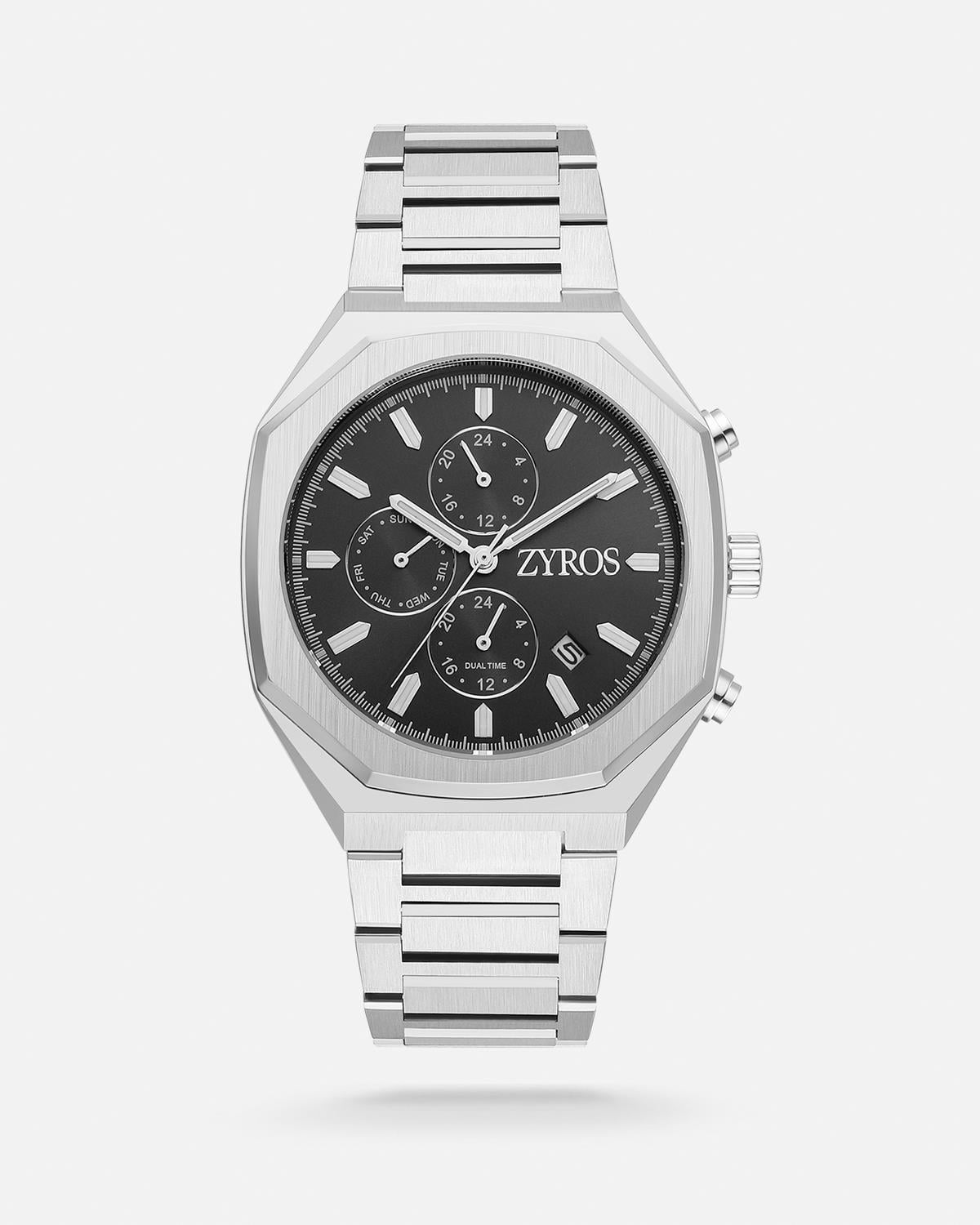 ZYROS Silver Çelik Kordon Exclusive Erkek Saati 