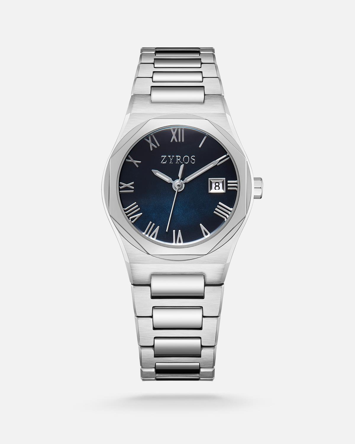 ZYROS Silver Çelik Kordon Kadın Saati 