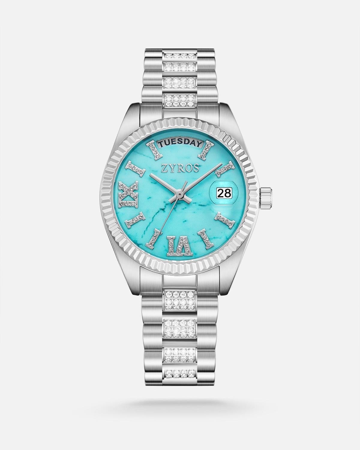 ZYROS Silver Çelik Kordon Kadın Saati 