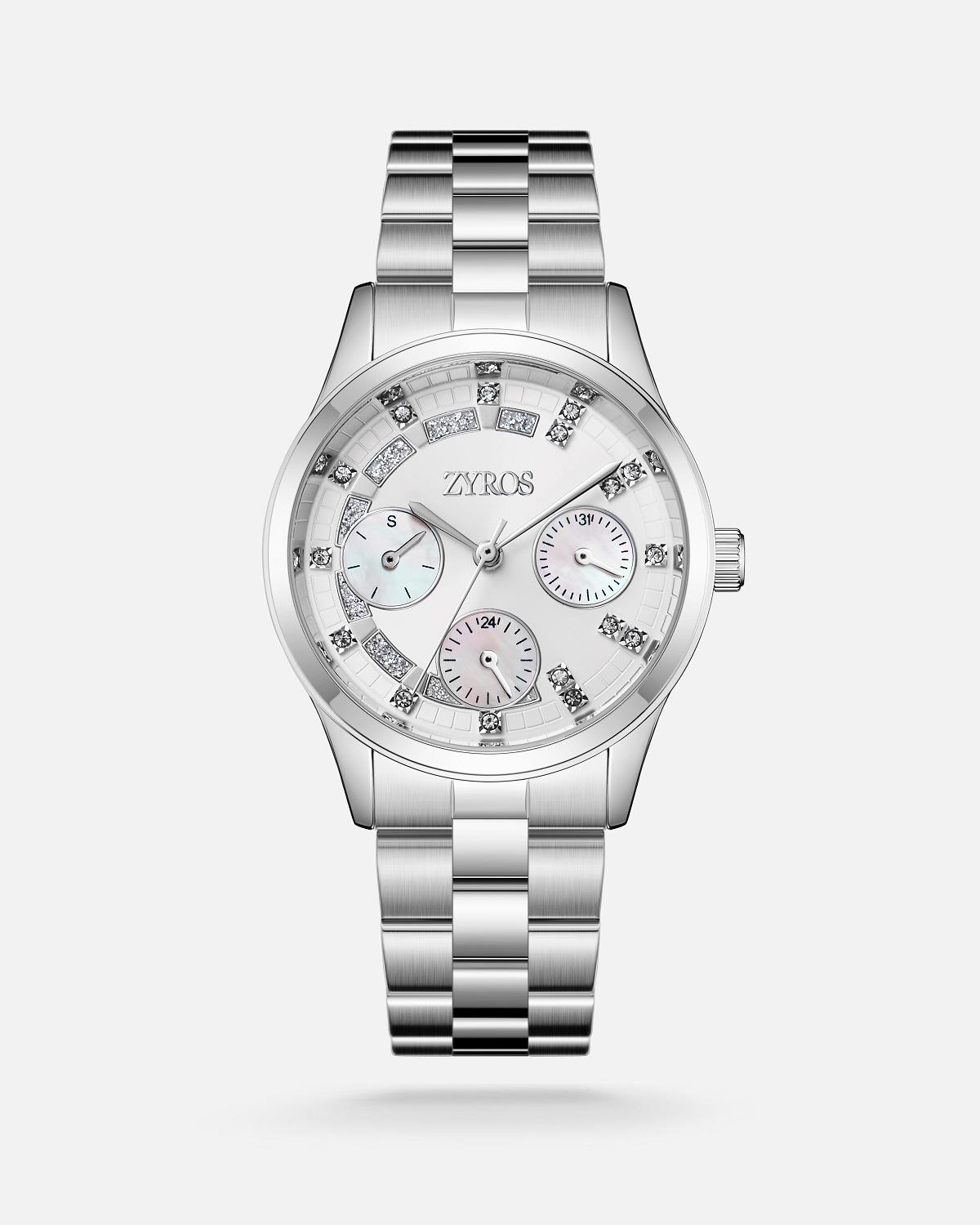 ZYROS Silver Çelik Kordon Kadın Saati 