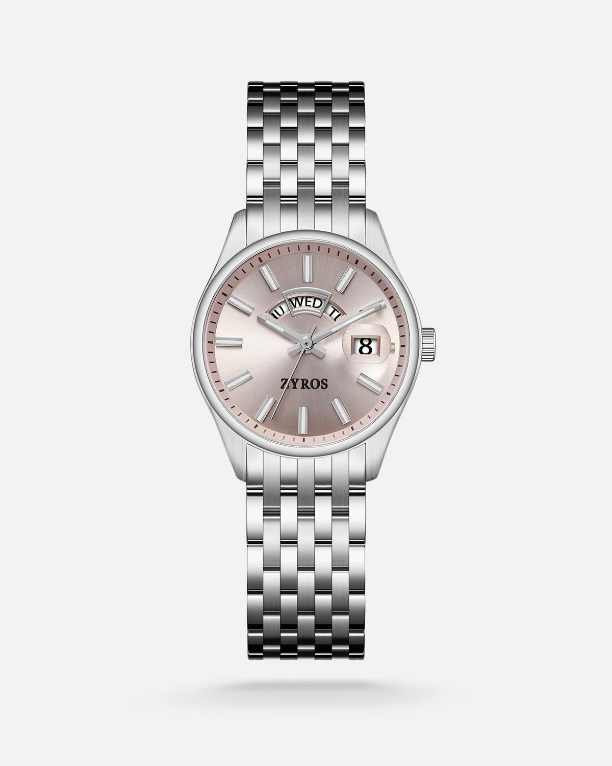 ZYROS Silver Çelik Kordon Kadın Saati