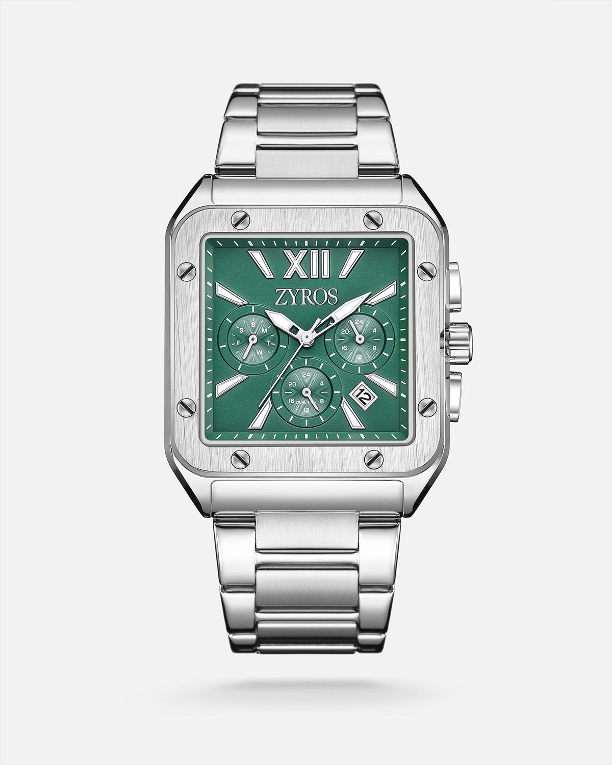 ZYROS Silver Çelik Kordon Premium Erkek Saati 