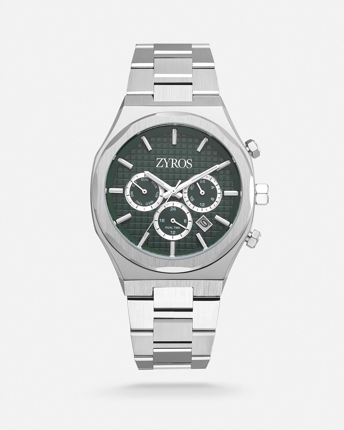 ZYROS Silver Çelik Kordon Premium Erkek Saati 