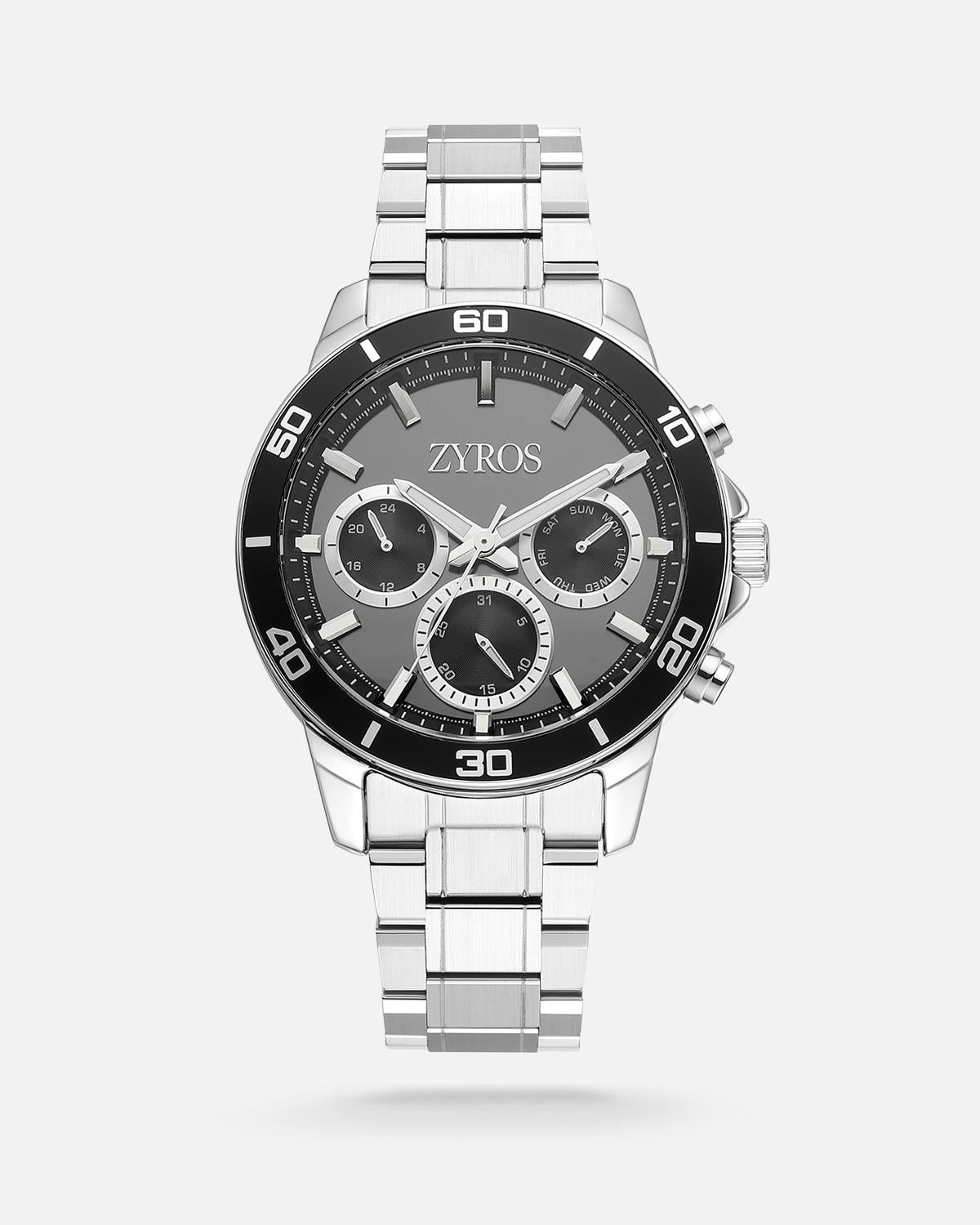 ZYROS Silver Deri Kordon Exclusive Erkek Saati 