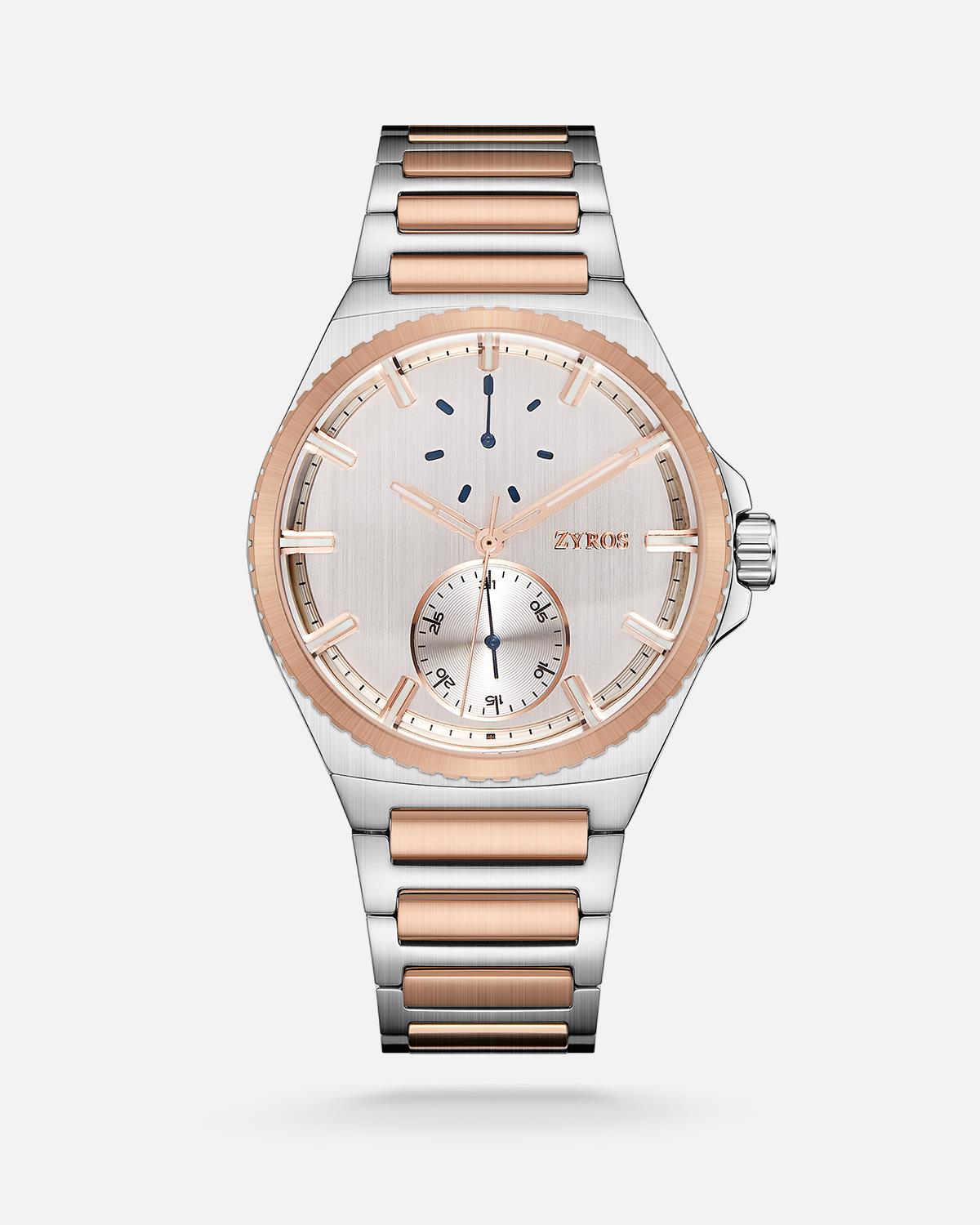 ZYROS Silver Deri Kordon Exclusive Erkek Saati