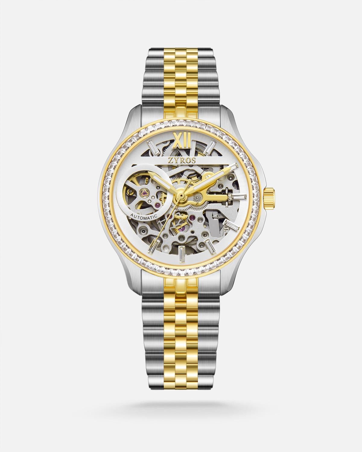 ZYROS Silver & gold Çelik Kordon Automatic Kadın Saati