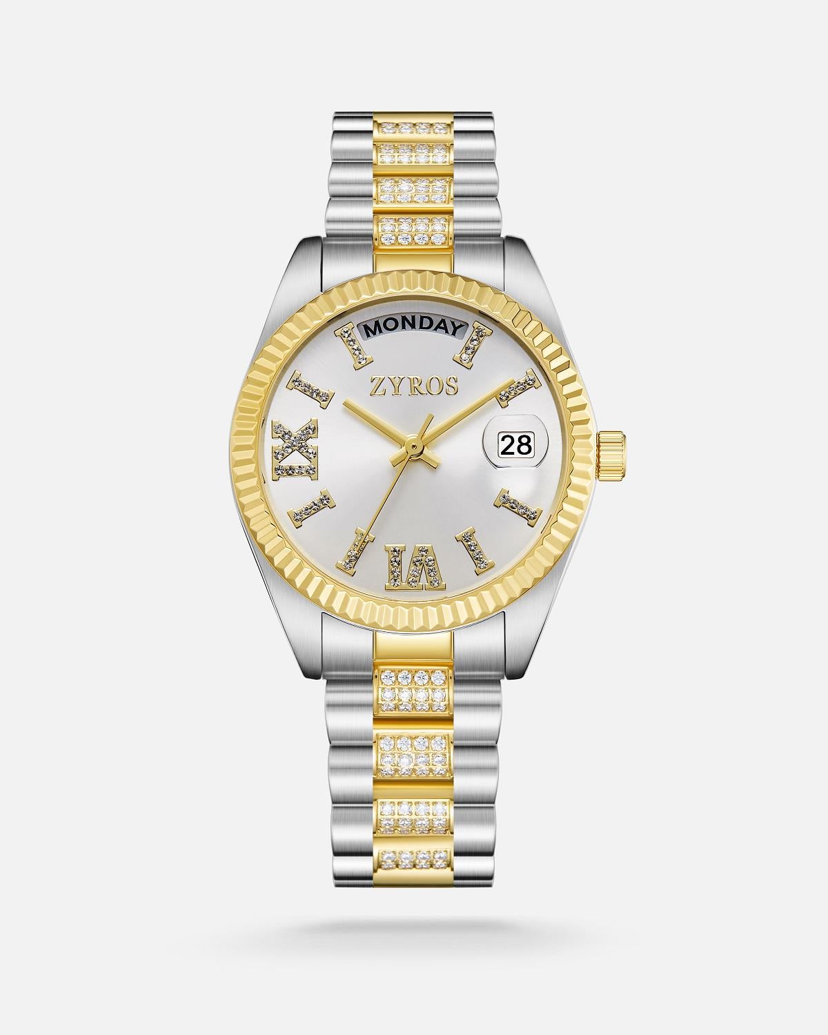 ZYROS Silver / Gold Çelik Kordon Erkek Saati 