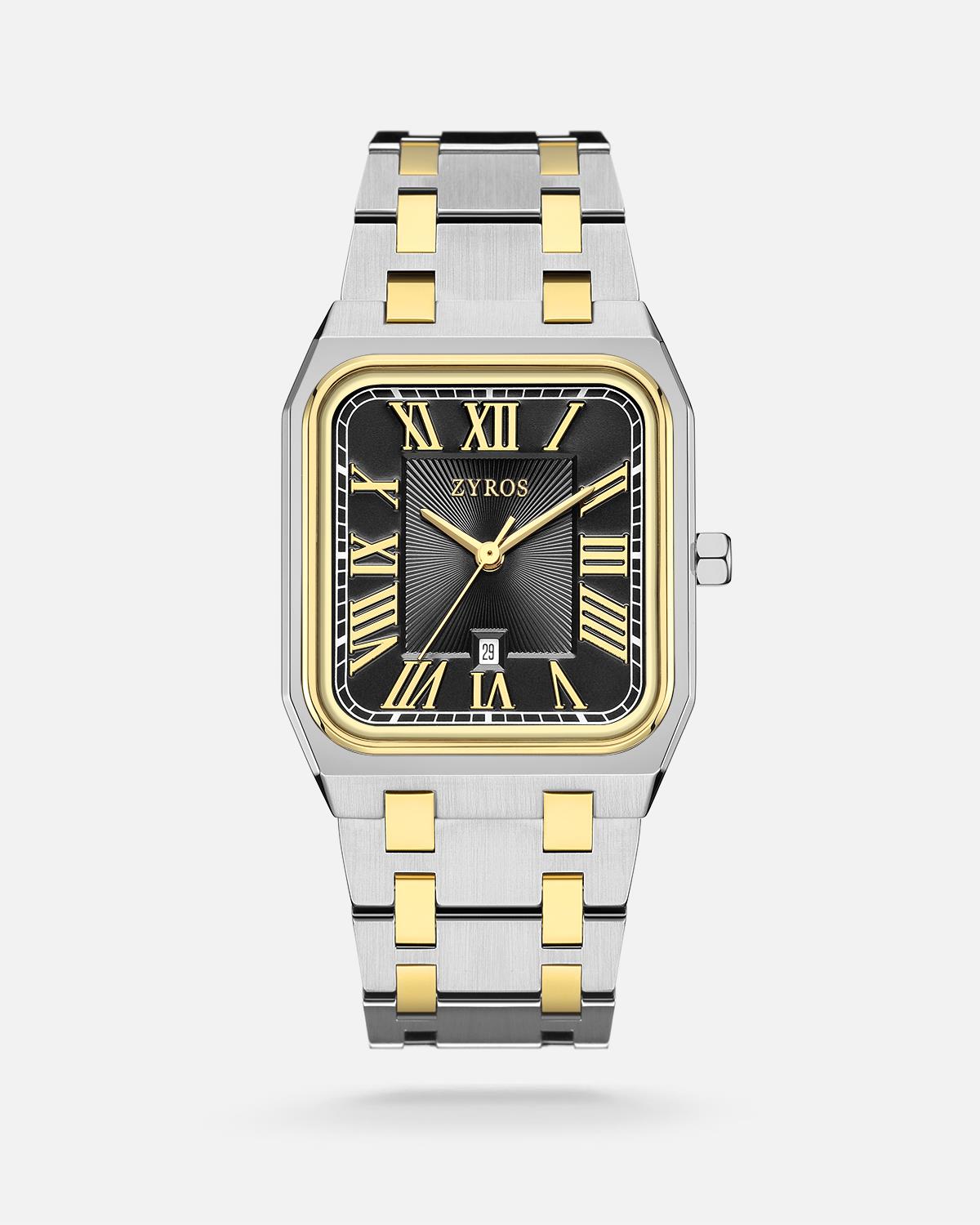 ZYROS Silver / Gold Çelik Kordon Exclusive Erkek Saati