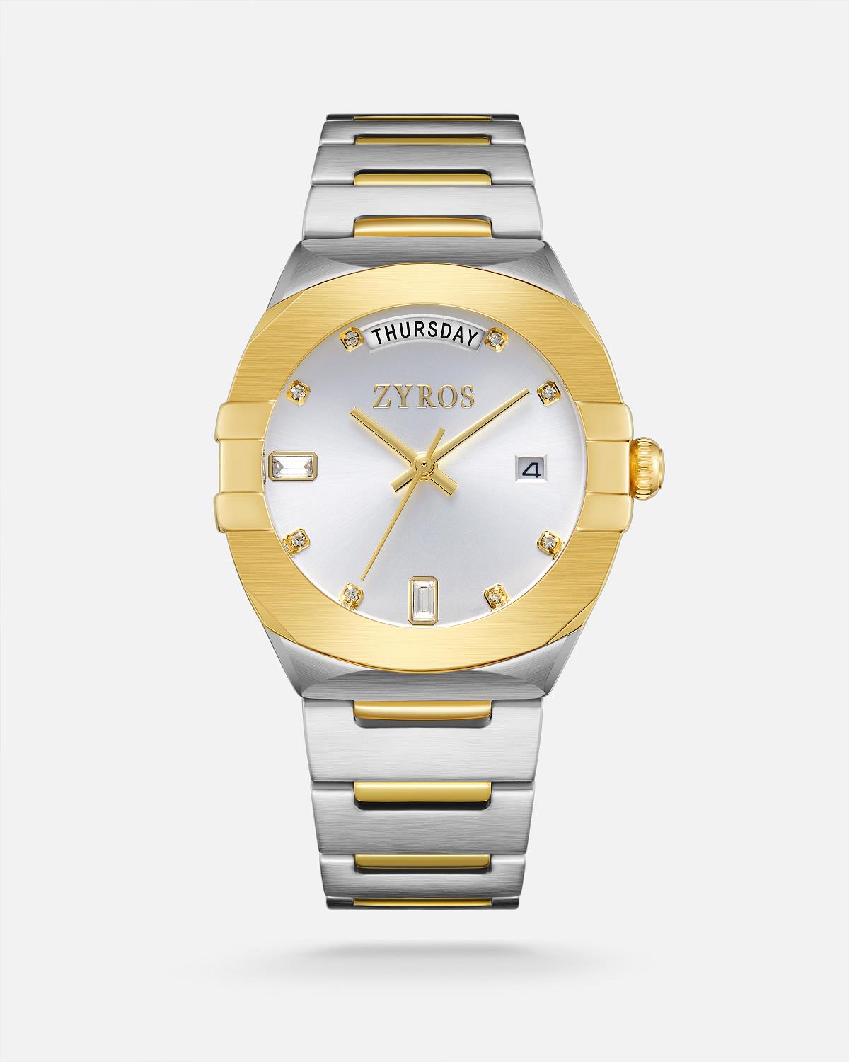 ZYROS Silver / Gold Çelik Kordon Kadın Saati 