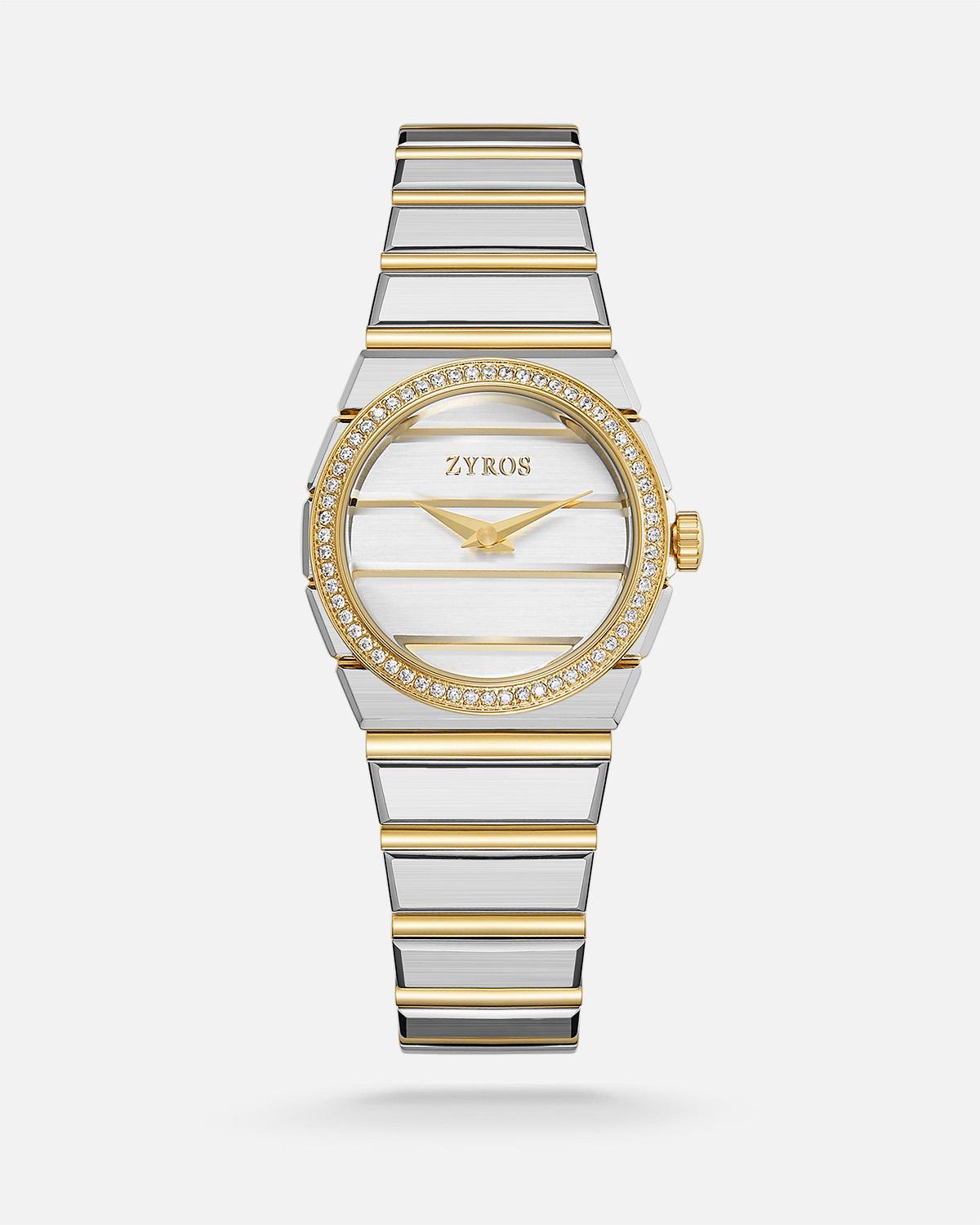 ZYROS Silver / Gold Çelik Kordon Kadın Saati