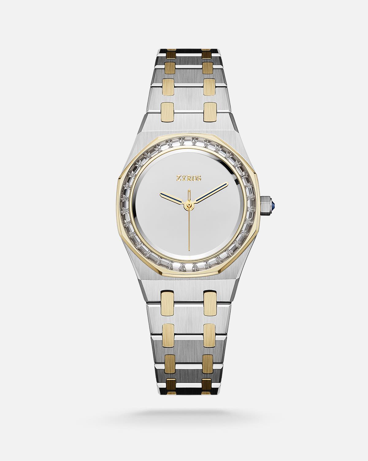 ZYROS Silver / Gold Çelik Kordon Kadın Saati