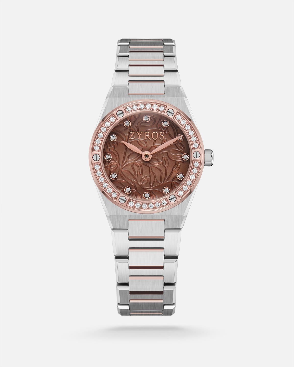ZYROS Silver / Rose  Çelik Kordon Kadın Saati 
