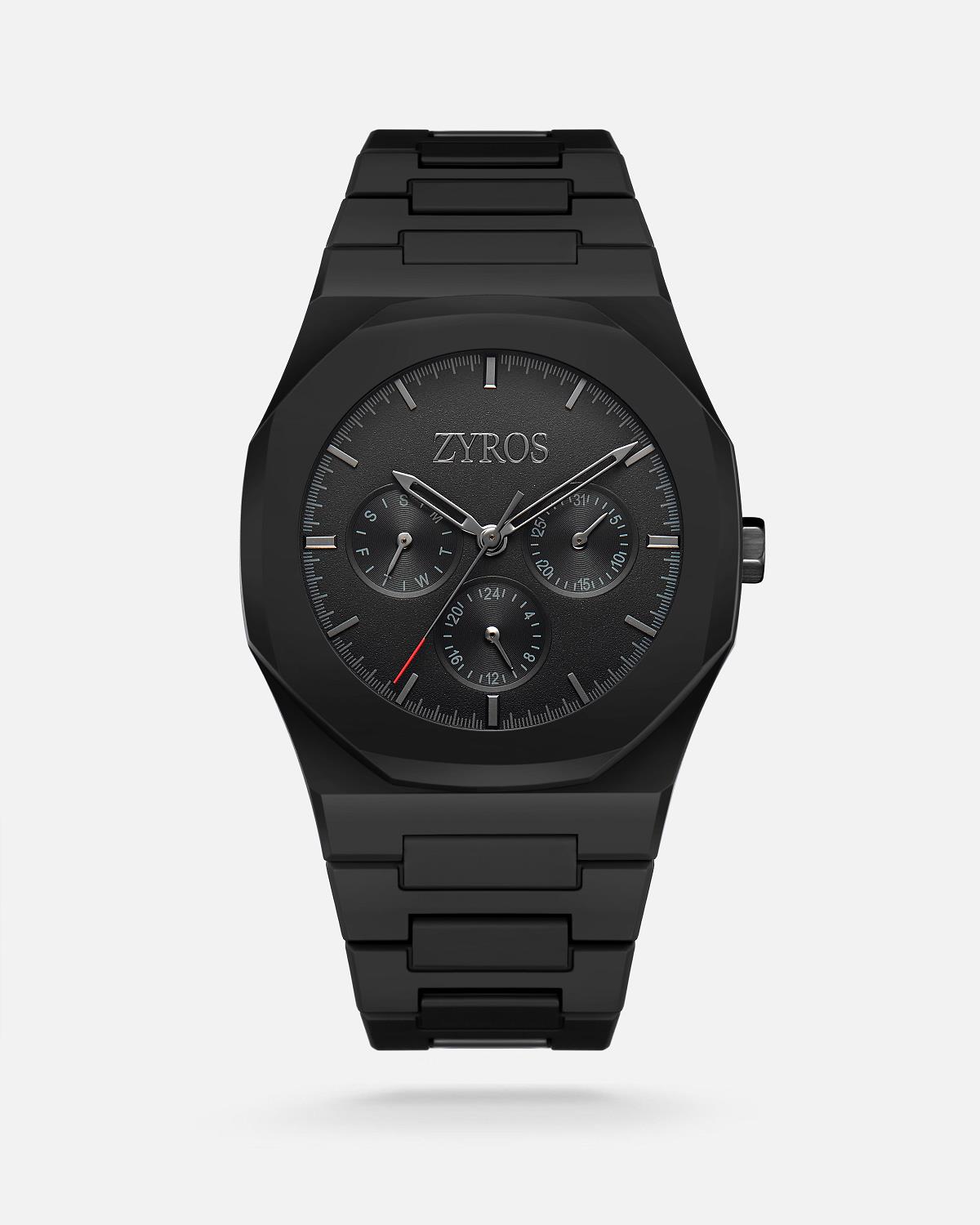 Zyros Siyah Carbon Kordon Erkek Kol Saati