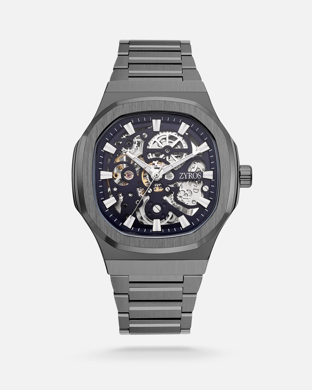 ZYROS Siyah Çelik  Kordon Automatic Erkek Saati 