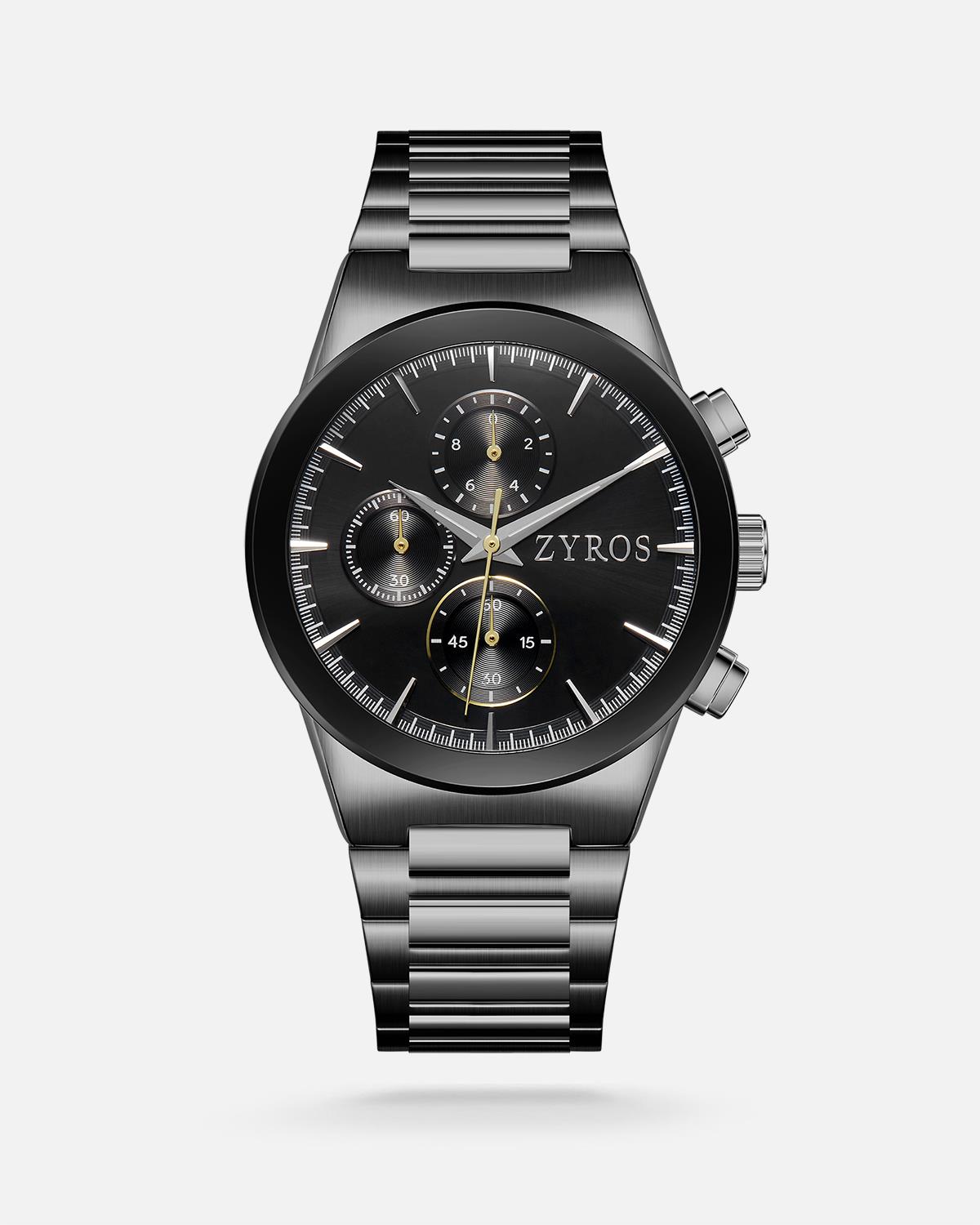 ZYROS Siyah Çelik Kordon Exclusive Erkek Saati