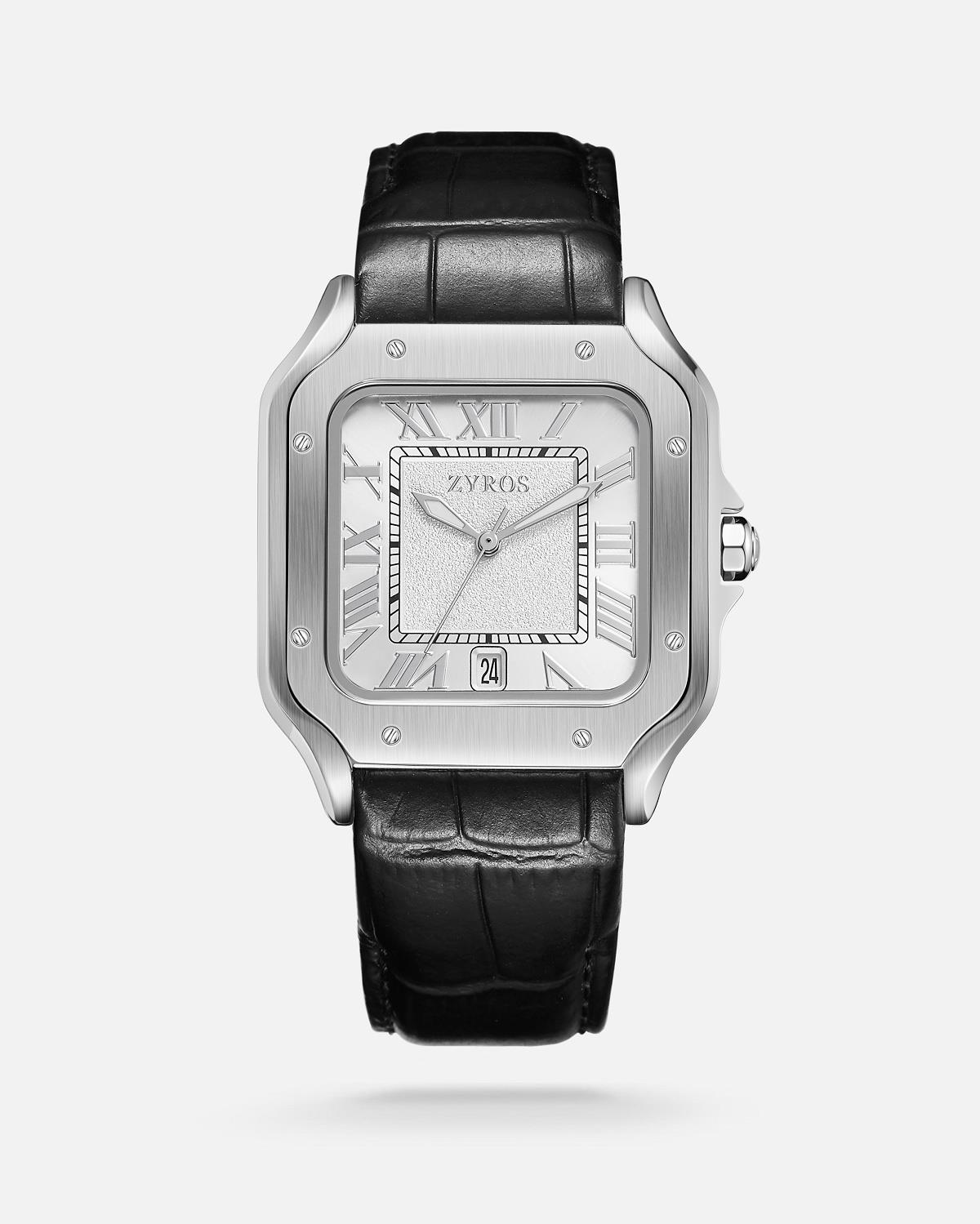 ZYROS Siyah Deri Kordon Exclusive Erkek Saati