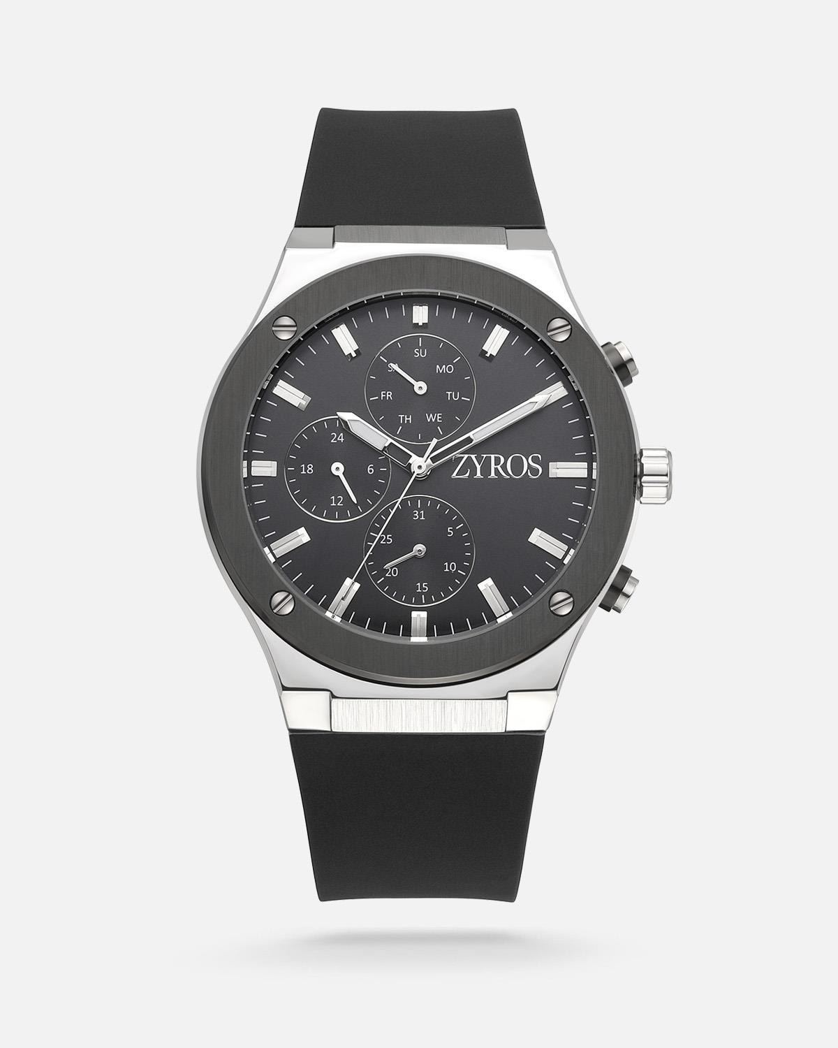 Zyros Siyah Silikon Kordon Erkek Kol Saati