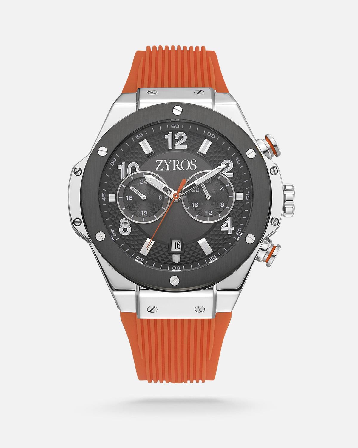 Zyros Turuncu Silikon Kordon Erkek Kol Saati