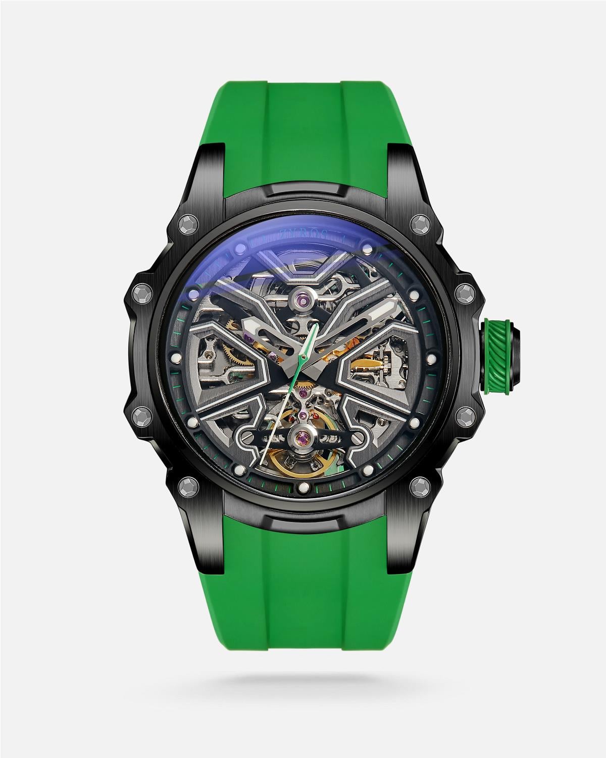 ZYROS Yeşil Silikon Kordon Automatic Erkek Saati 