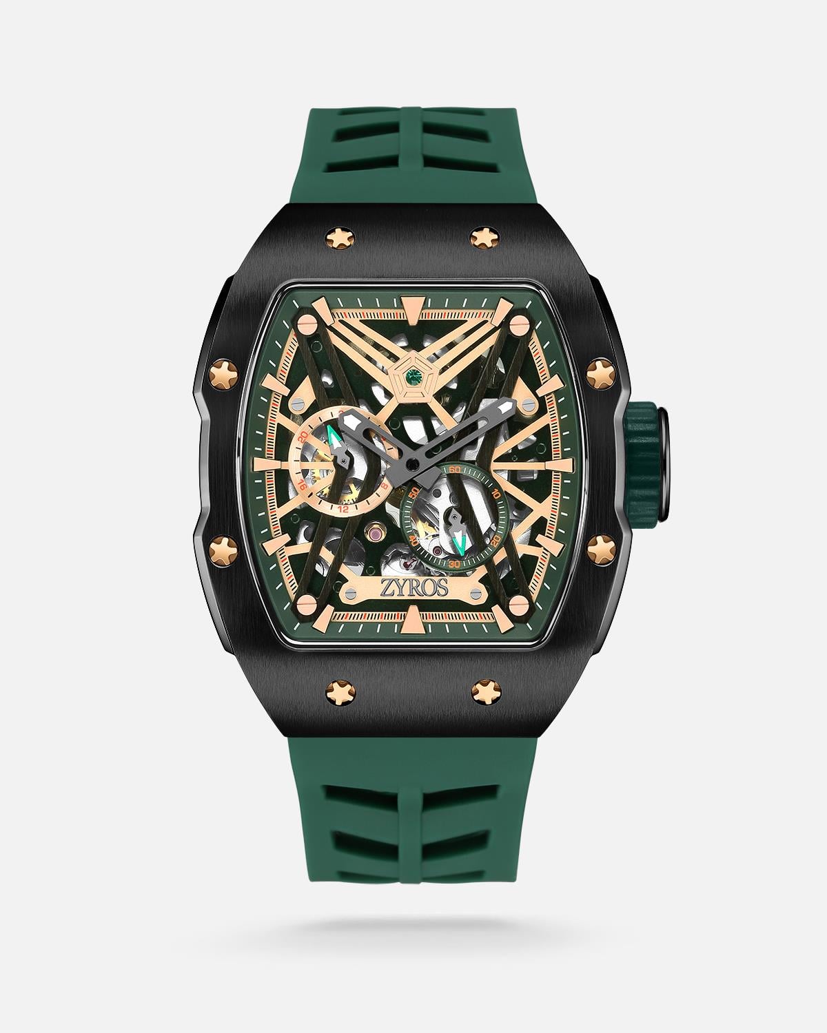 ZYROS Yeşil Silikon Kordon Automatic Erkek Saati