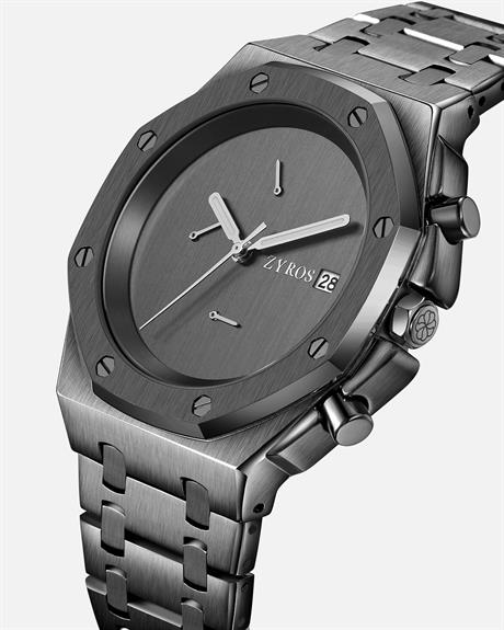 ZYROS Siyah Çelik Kordon Exclusive Erkek Saati