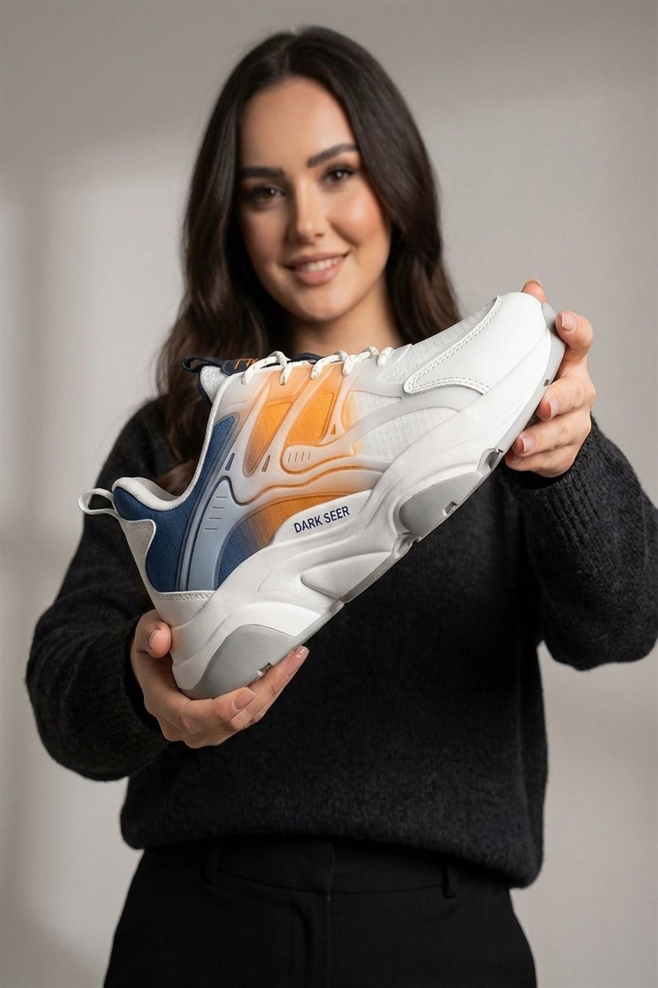 Turuncu Beyaz Unisex Spor Ayakkabı