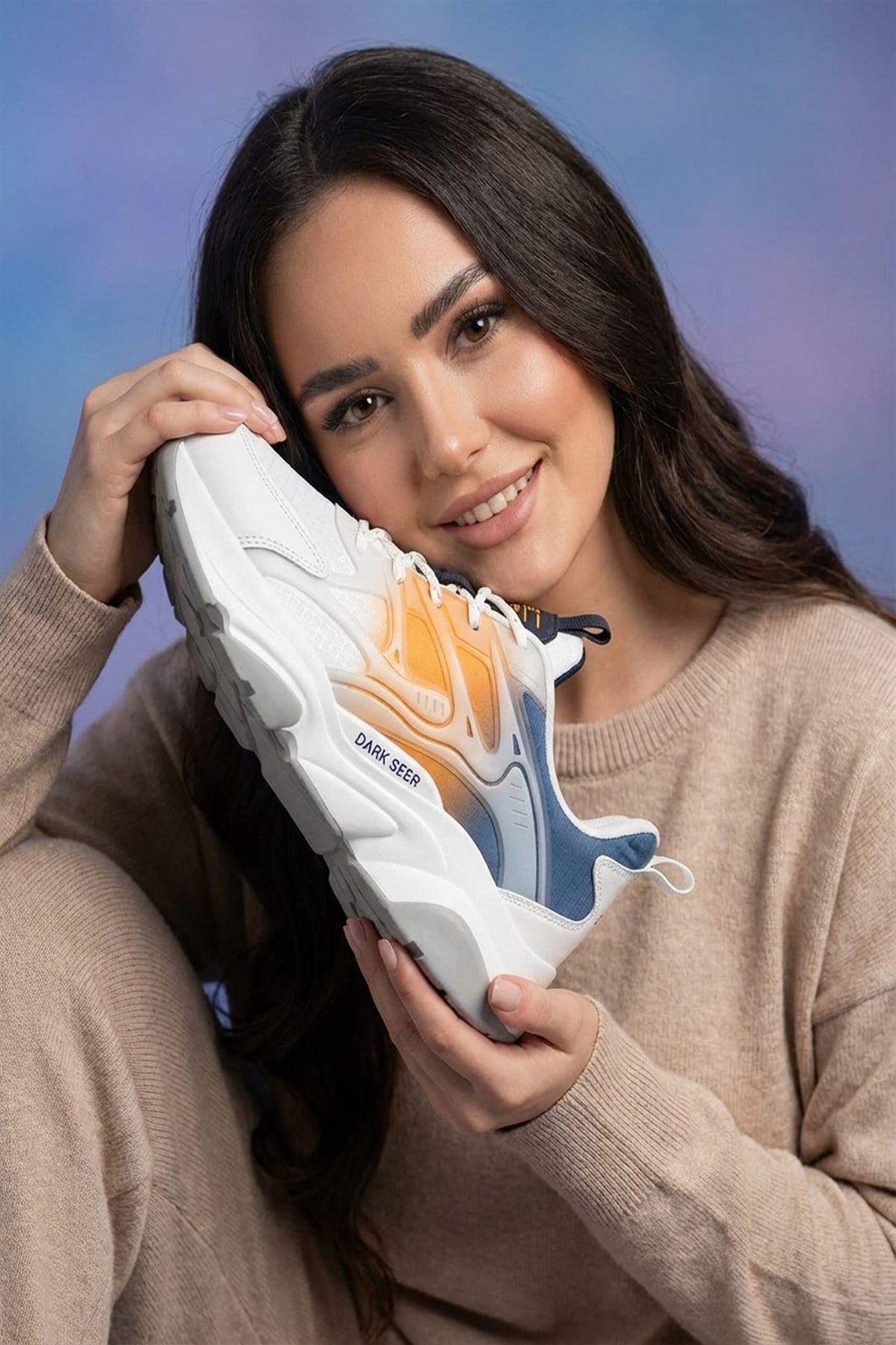 Turuncu Beyaz Unisex Spor Ayakkabı