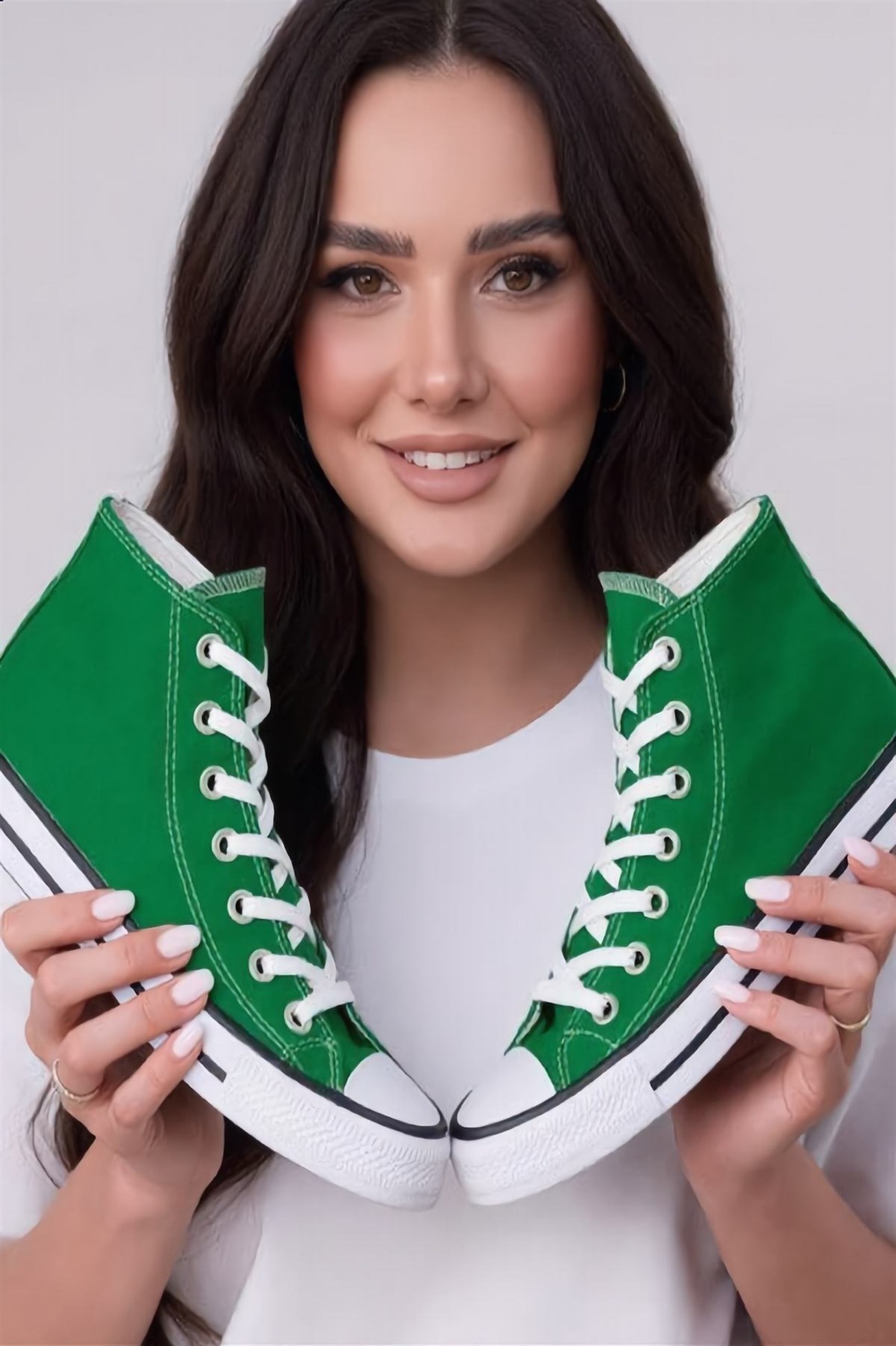 Yeşil Süet Yüksek Konçlu Bilekli Kadın Sneaker