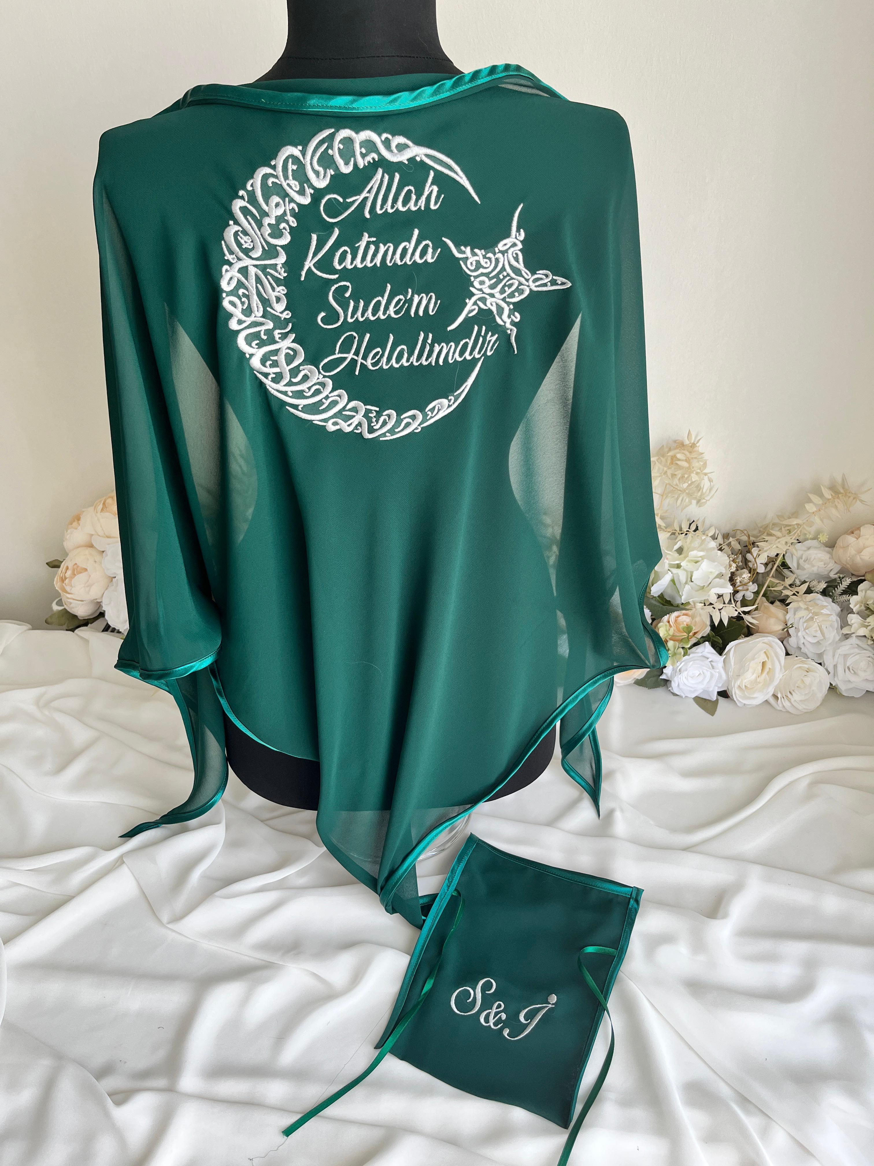 GÜMÜŞ NAKIŞLI DAMAT ÖRTÜSÜ & ELDİVENİ 