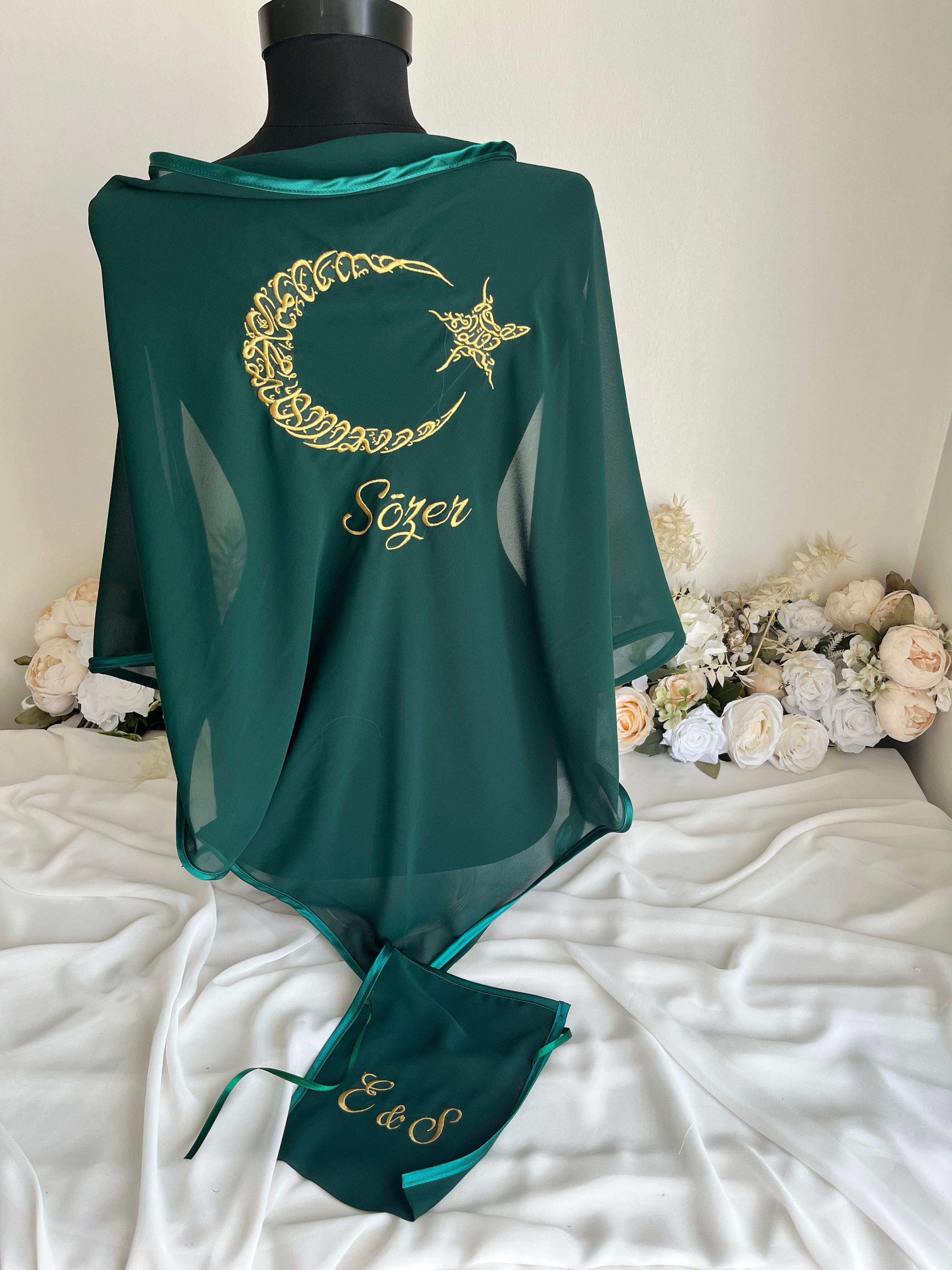 Nakışlı damat örtüsü ve eldiveni