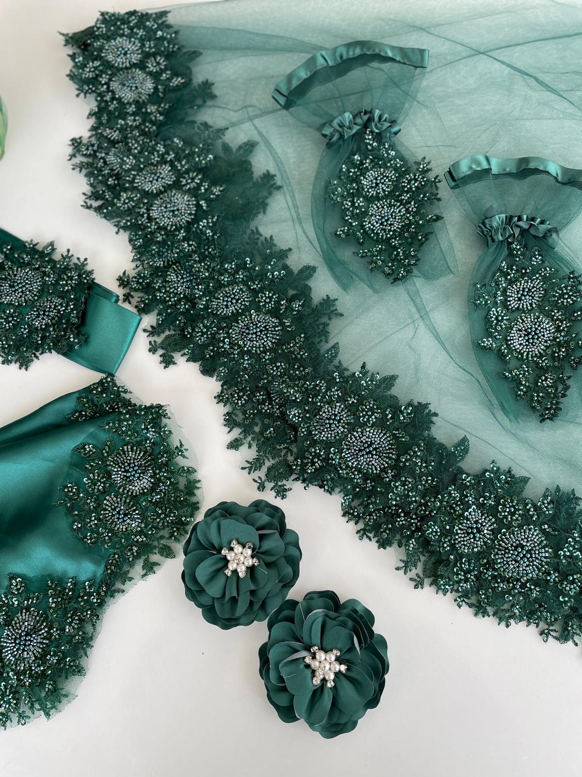 YEŞİL LOTUS GELİN SETİ