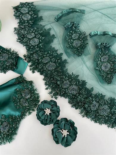 YEŞİL LOTUS GELİN SETİ