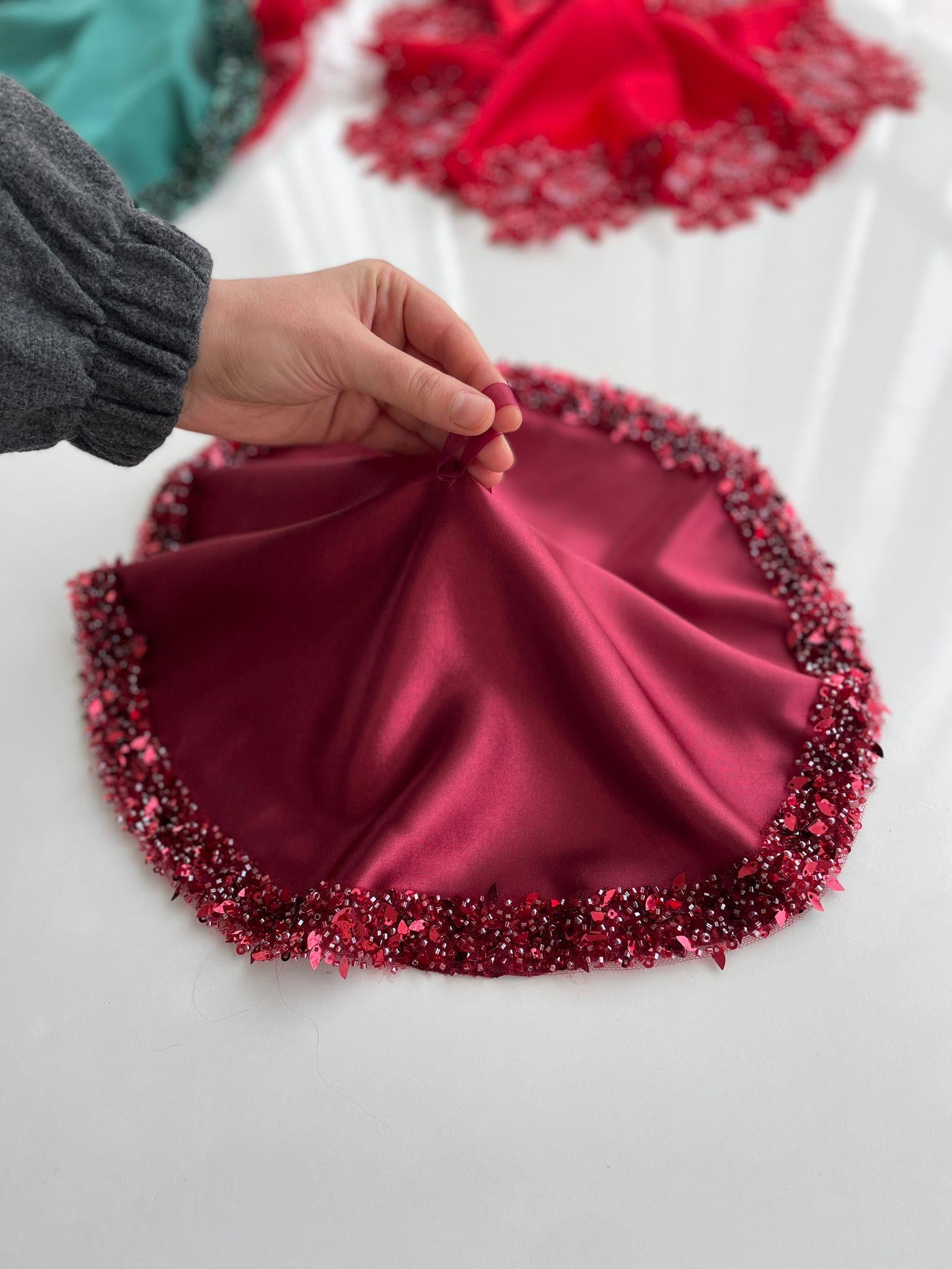 SHİNY GELİN MENDİLİ BORDO 