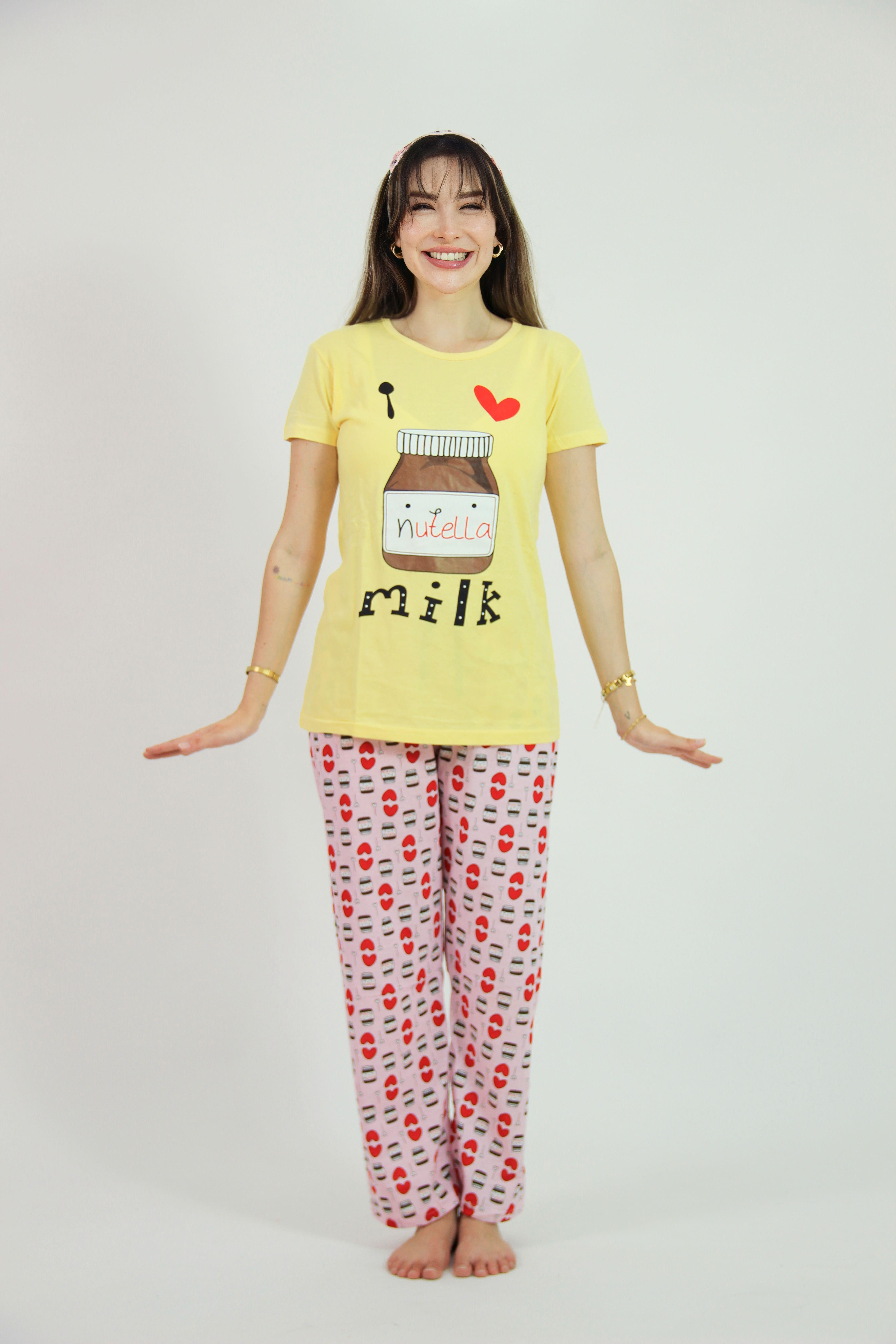 Rahatlık ve Tarzı Bir Araya Getiren Nutella 3'lü Set Pijama Takımı - En İyi  Fiyatlar | Satın Alın