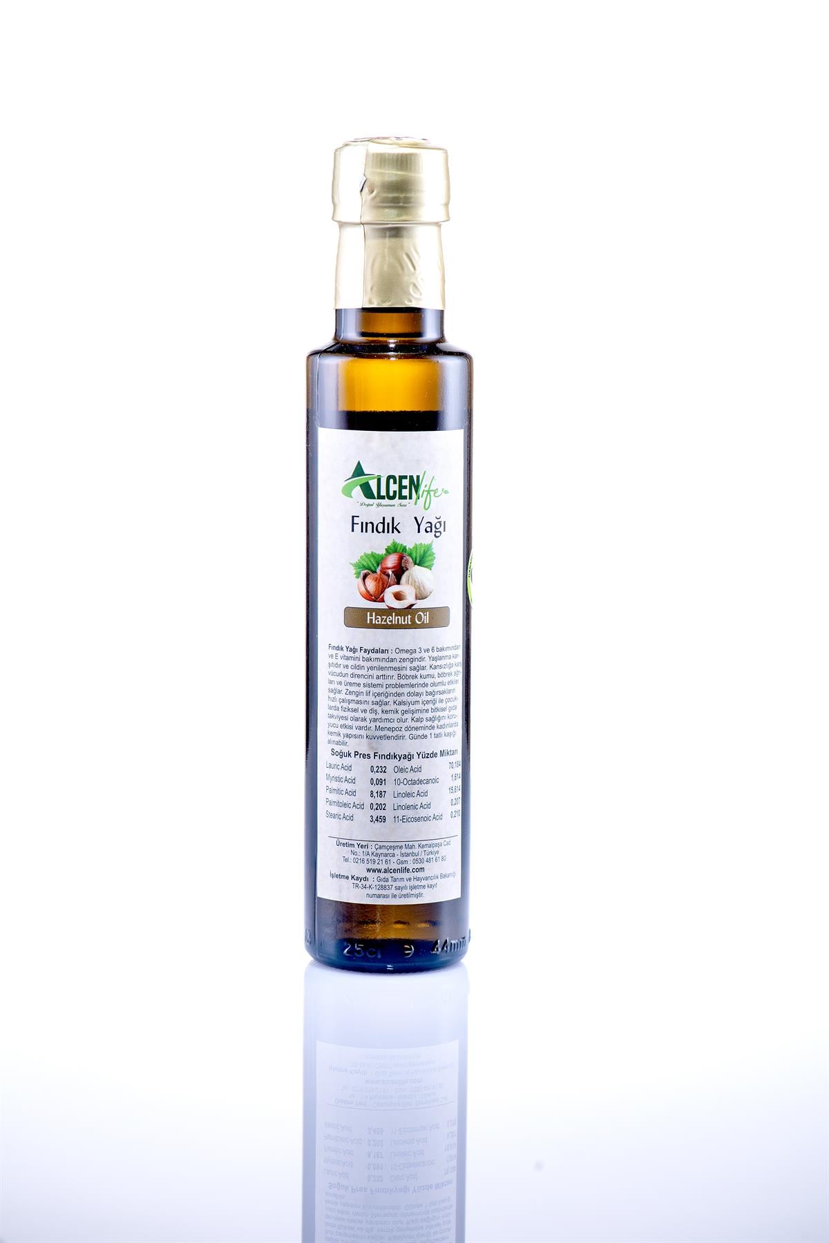 Alcenlife Doğal Soğuk Sıkım Fındık Yağı 250 Ml.