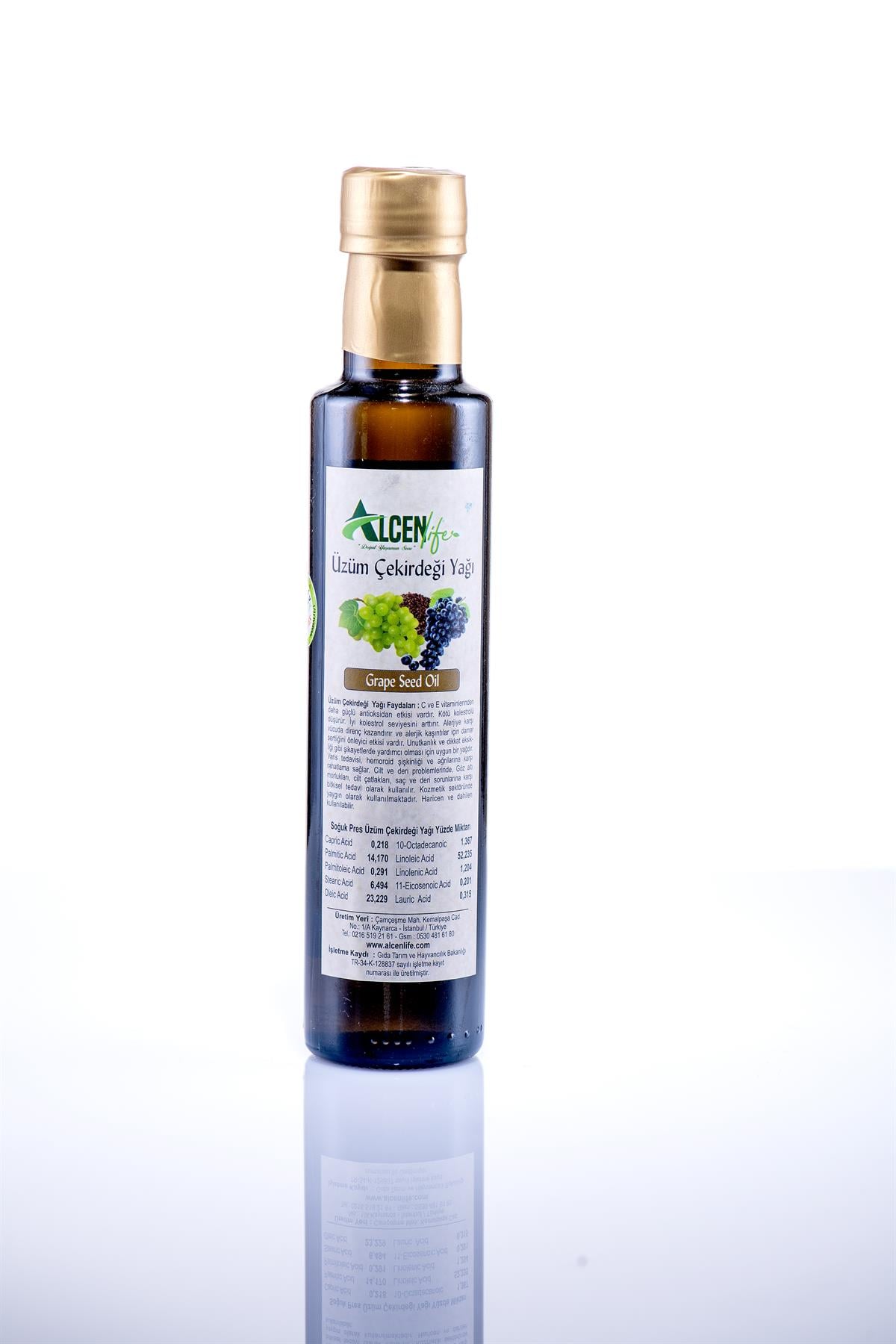 Alcenlife Doğal Soğuk Sıkım Üzüm Çekirdeği Yağı 250 Ml.