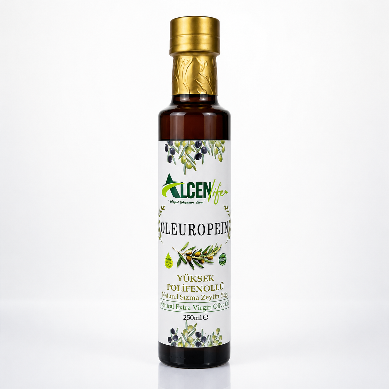 Alcenlife Oleuropein Yüksek Polifenollü Doğal Zeytinyağı 250 ML.