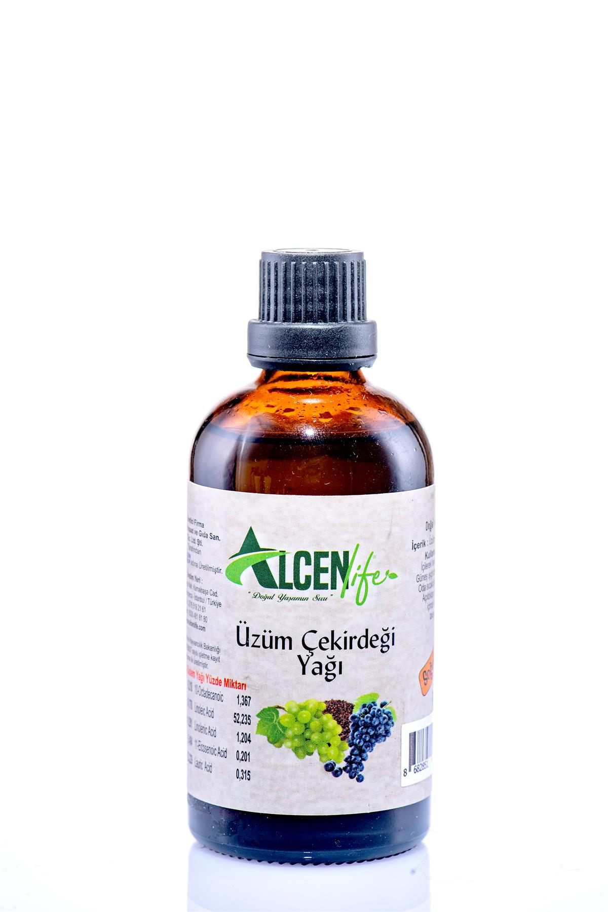 Alcenlife Üzüm Çekirdeği Yağı 100 ML. Doğal Soğuk Sıkım