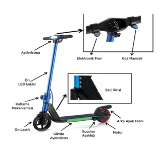 Onvo Elektrikli Çocuk Scooterı Kx-01 Mavi