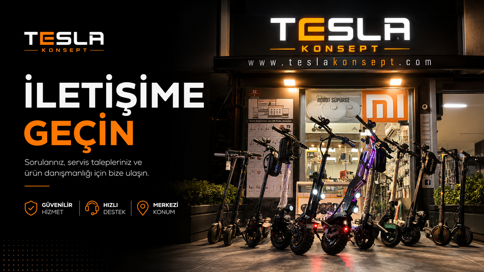 Tesla Konsept İletişim Bannerı